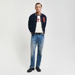 GANT Unisex Lacivert Hakim Yaka Logolu Bomber Ceket