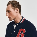 GANT Unisex Lacivert Hakim Yaka Logolu Bomber Ceket