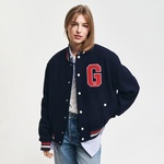 GANT Unisex Lacivert Hakim Yaka Logolu Bomber Ceket