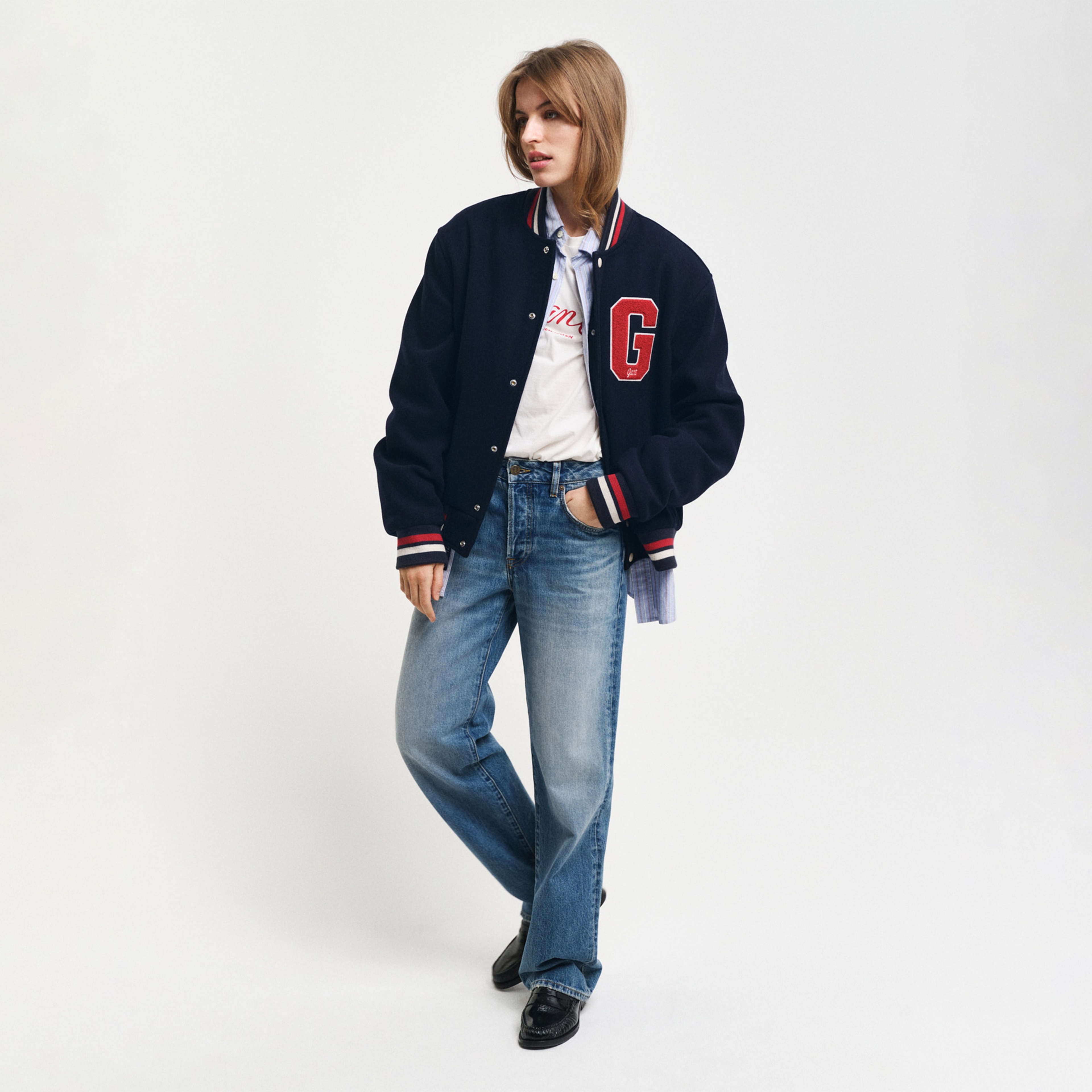 GANT Unisex Lacivert Hakim Yaka Logolu Ceket