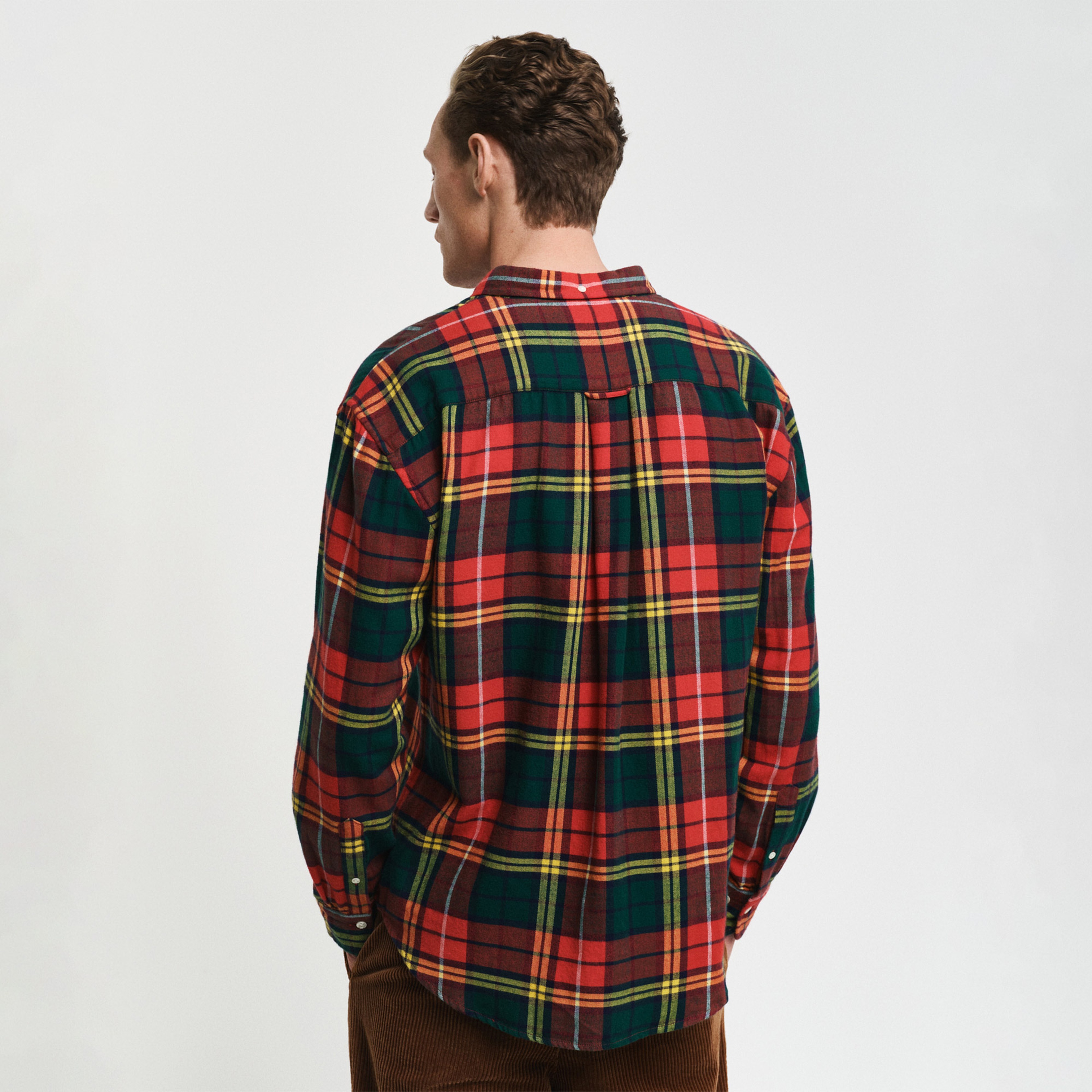 GANT Erkek Kırmızı Regular Fit Düğmeli Yaka Kareli Gömlek