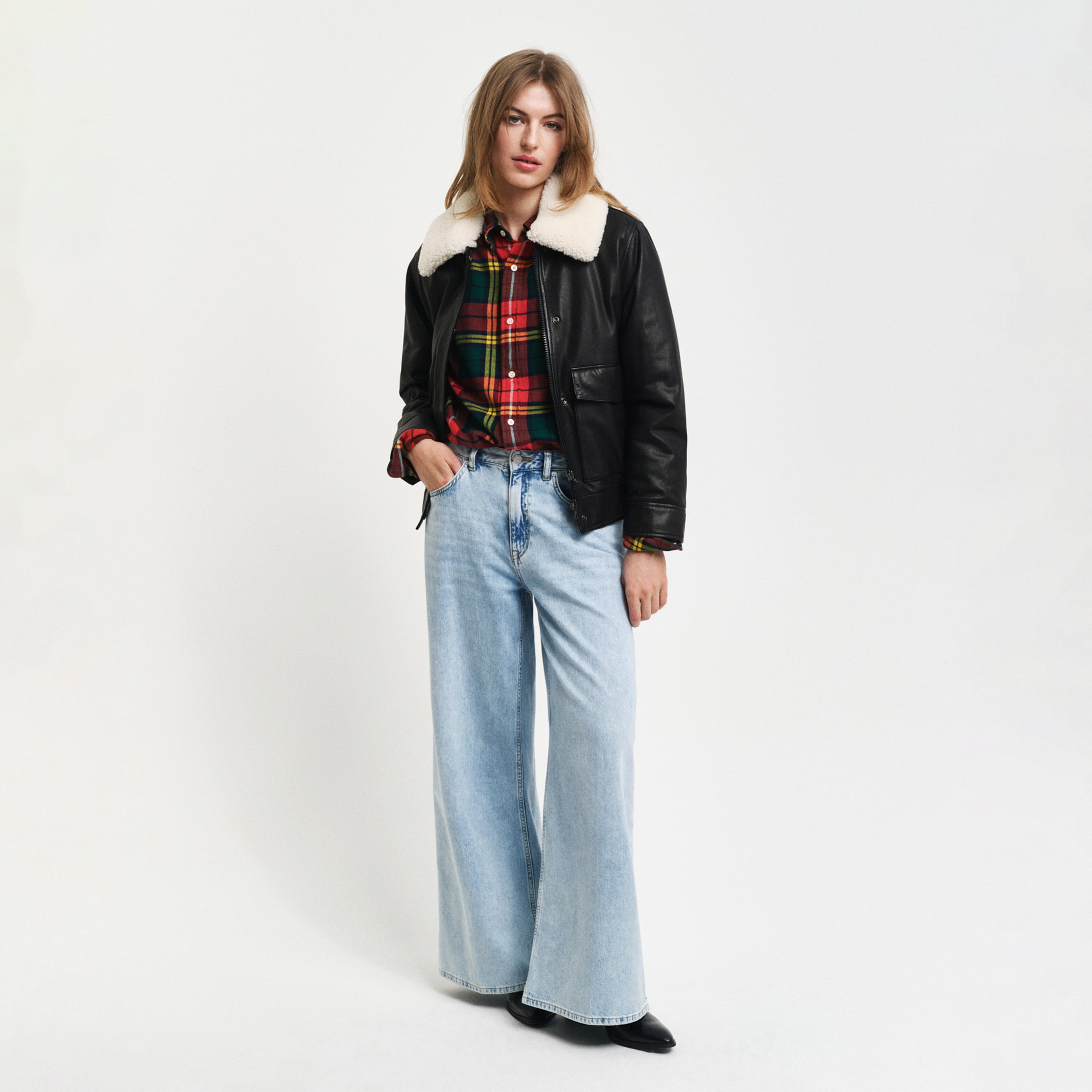 GANT Erkek Kırmızı Regular Fit Düğmeli Yaka Kareli Gömlek