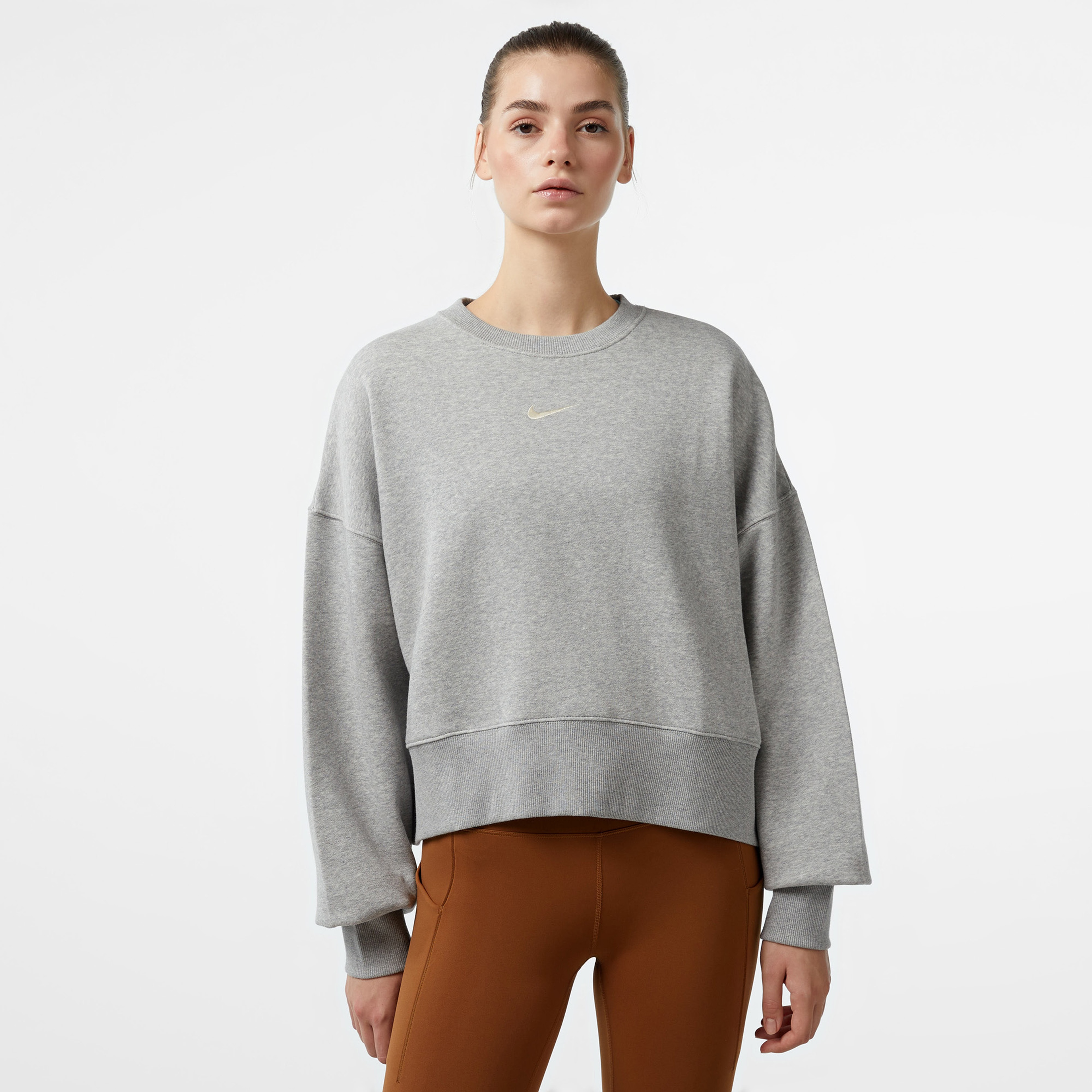 Nike Sportswear Phoenix Fleece Oversized Crew Kadın Gri Eşofman Üstü