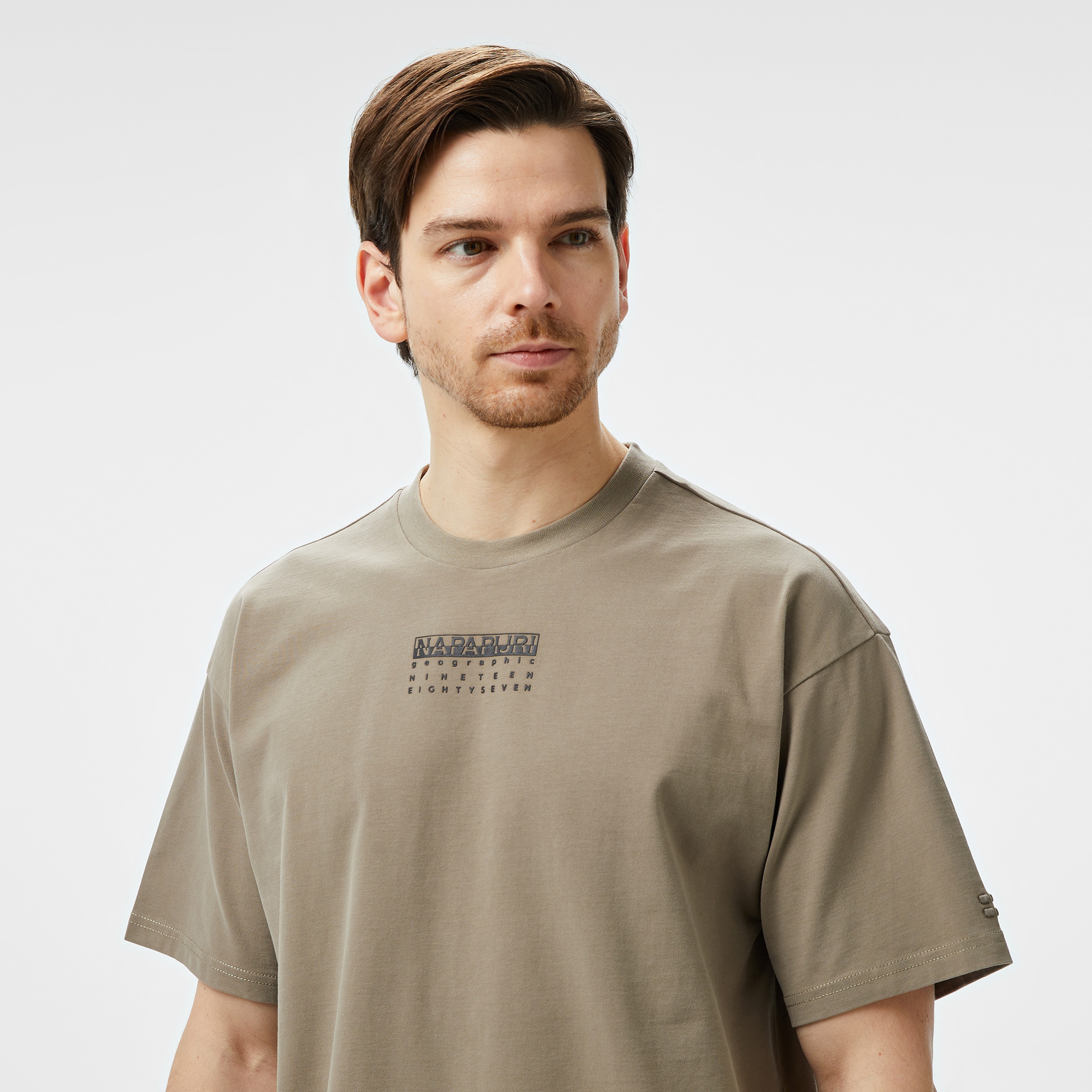 Napapijri S-Premium Ss Erkek Krem T-Shirt