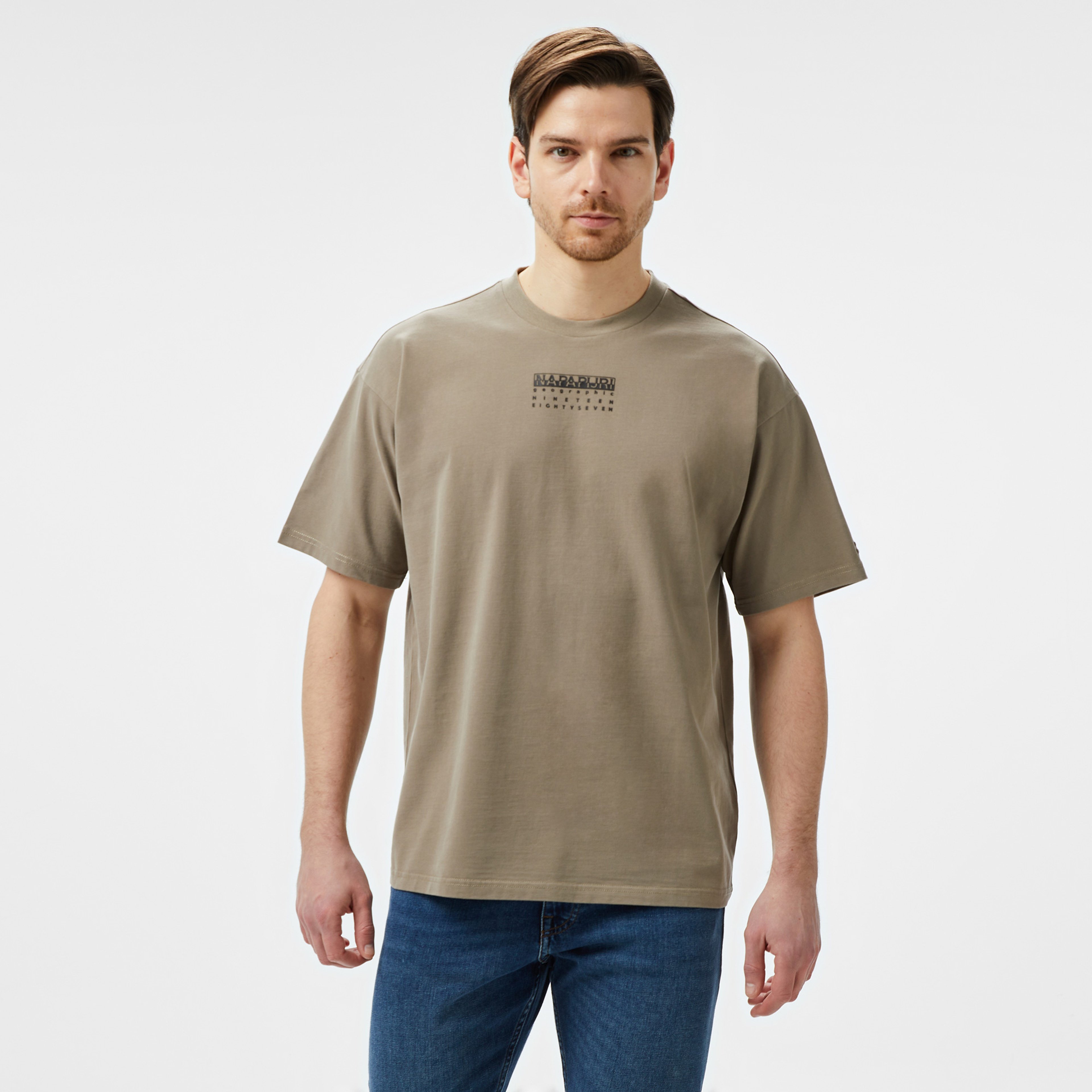 Napapijri S-Premium Ss Erkek Krem T-Shirt
