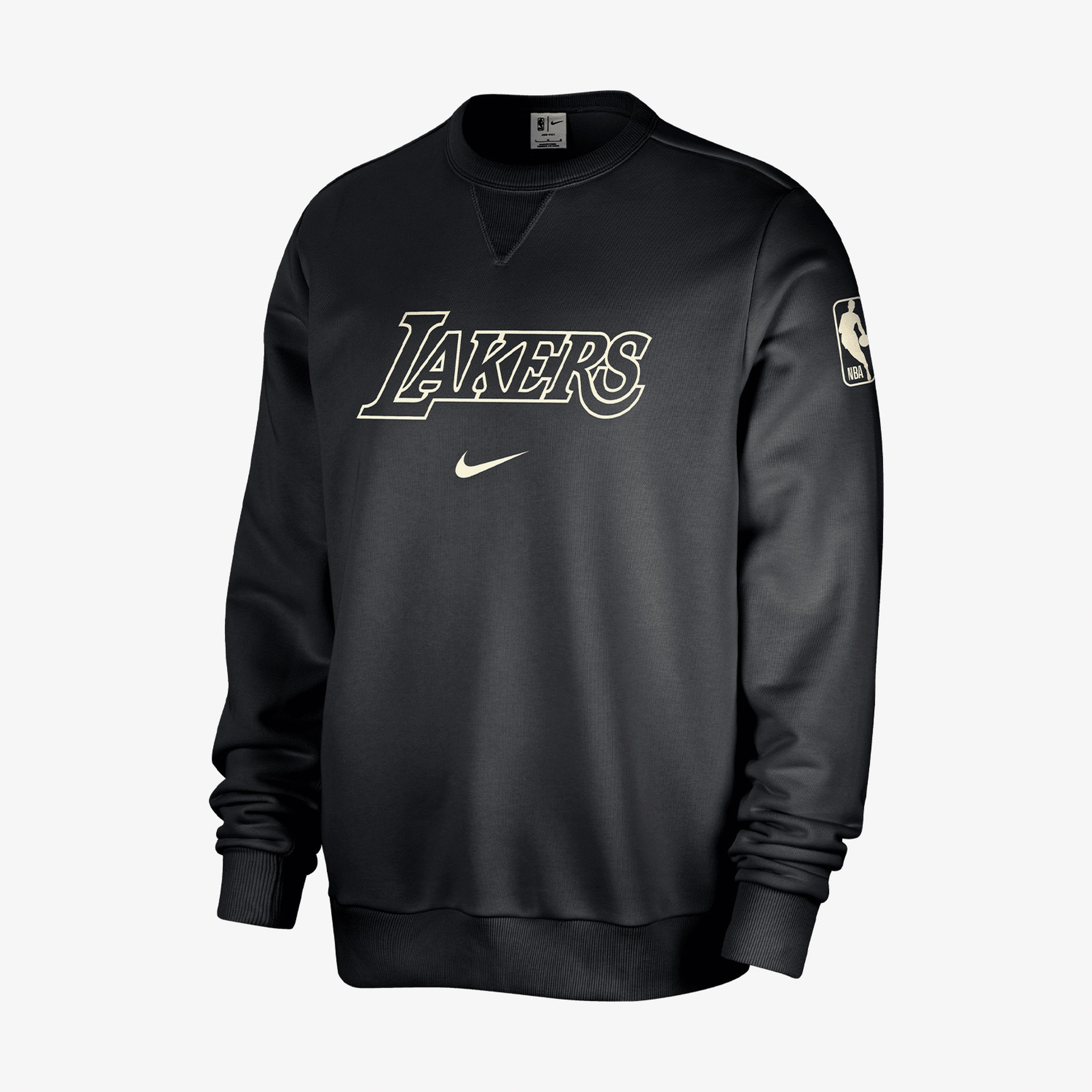 Nike Los Angeles Lakers Standard Issue Dri-FIT Crew Erkek Siyah Sweatshirt