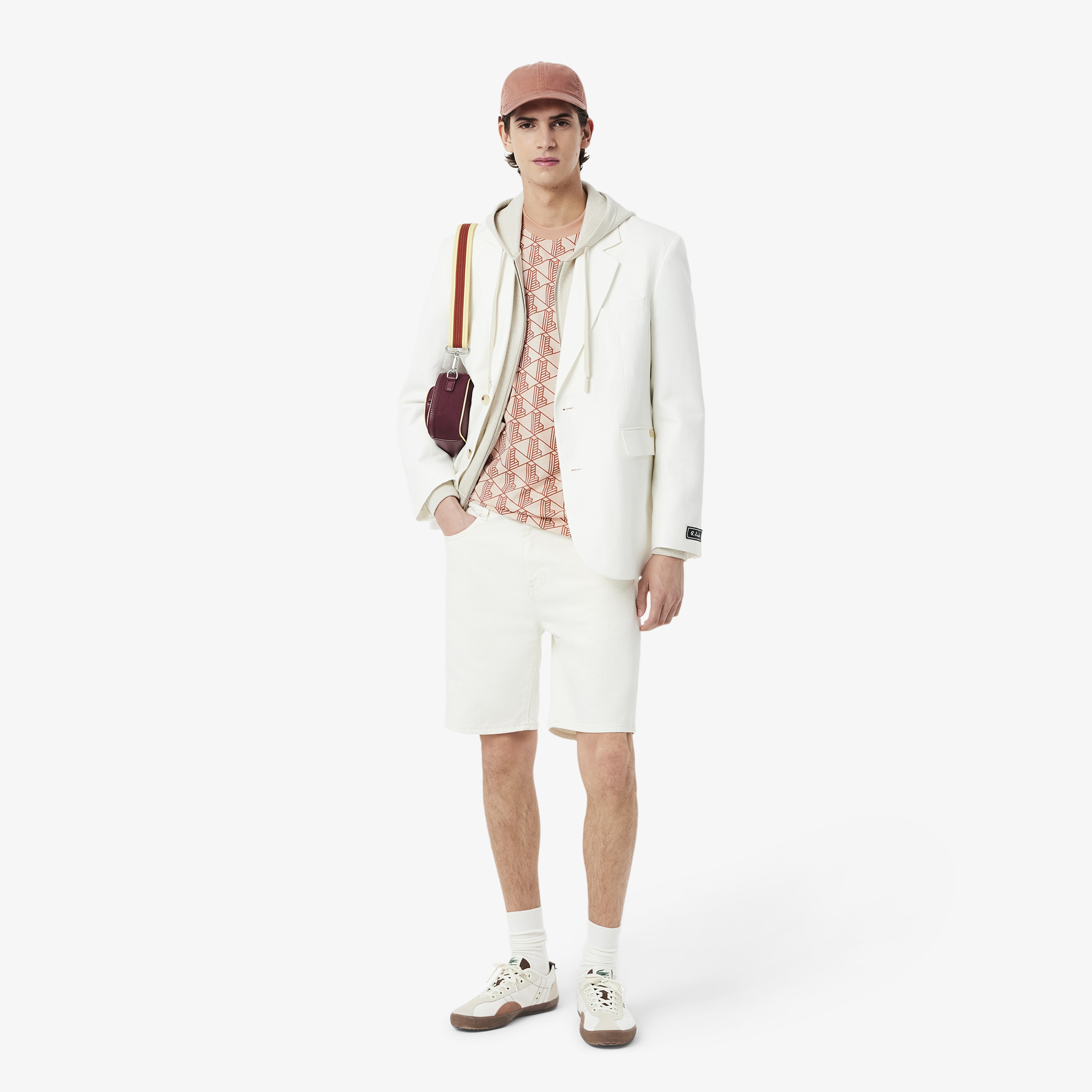 Lacoste Relaxed Fit Monogram Erkek Kahverengi T-Shirt