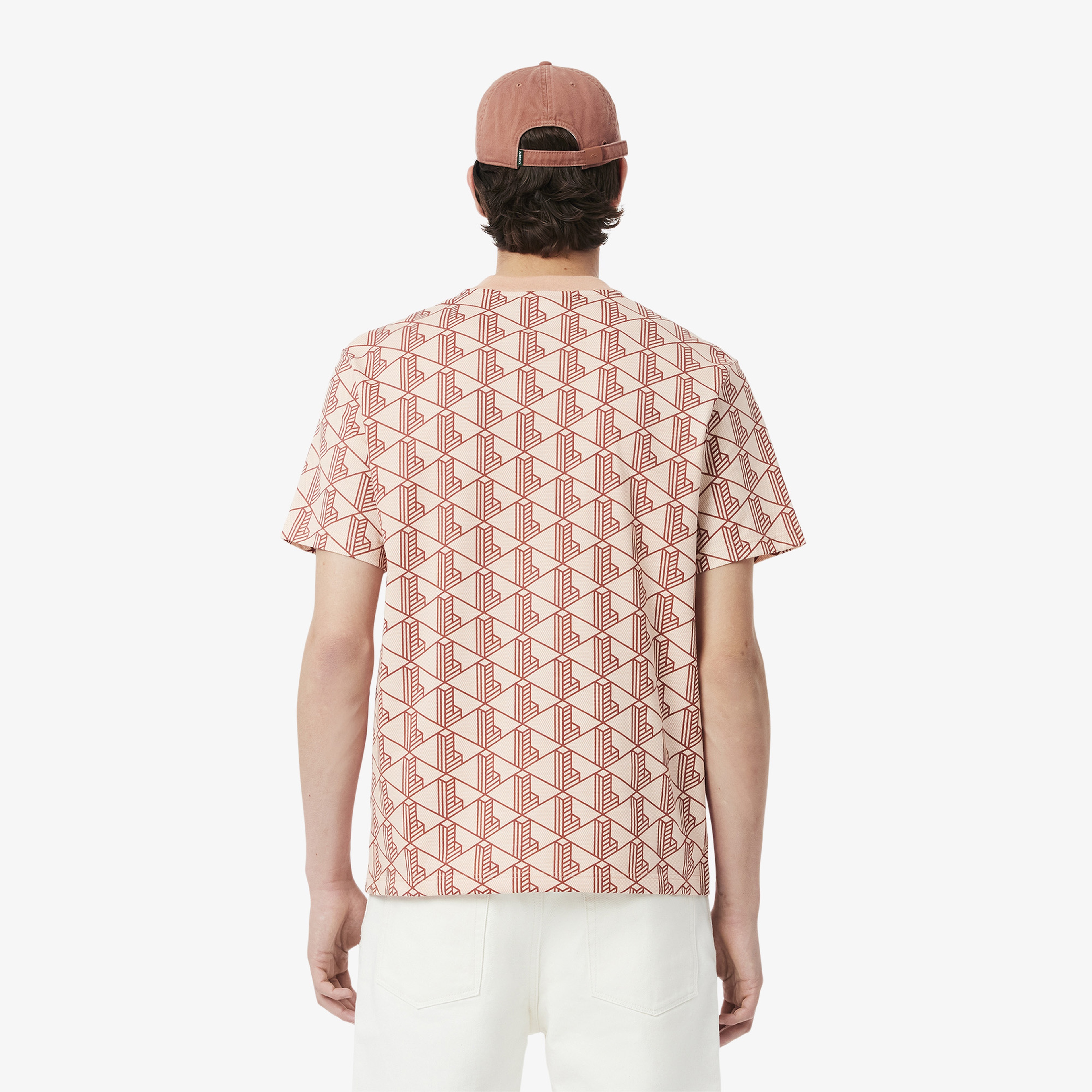 Lacoste Relaxed Fit Monogram Erkek Kahverengi T-Shirt