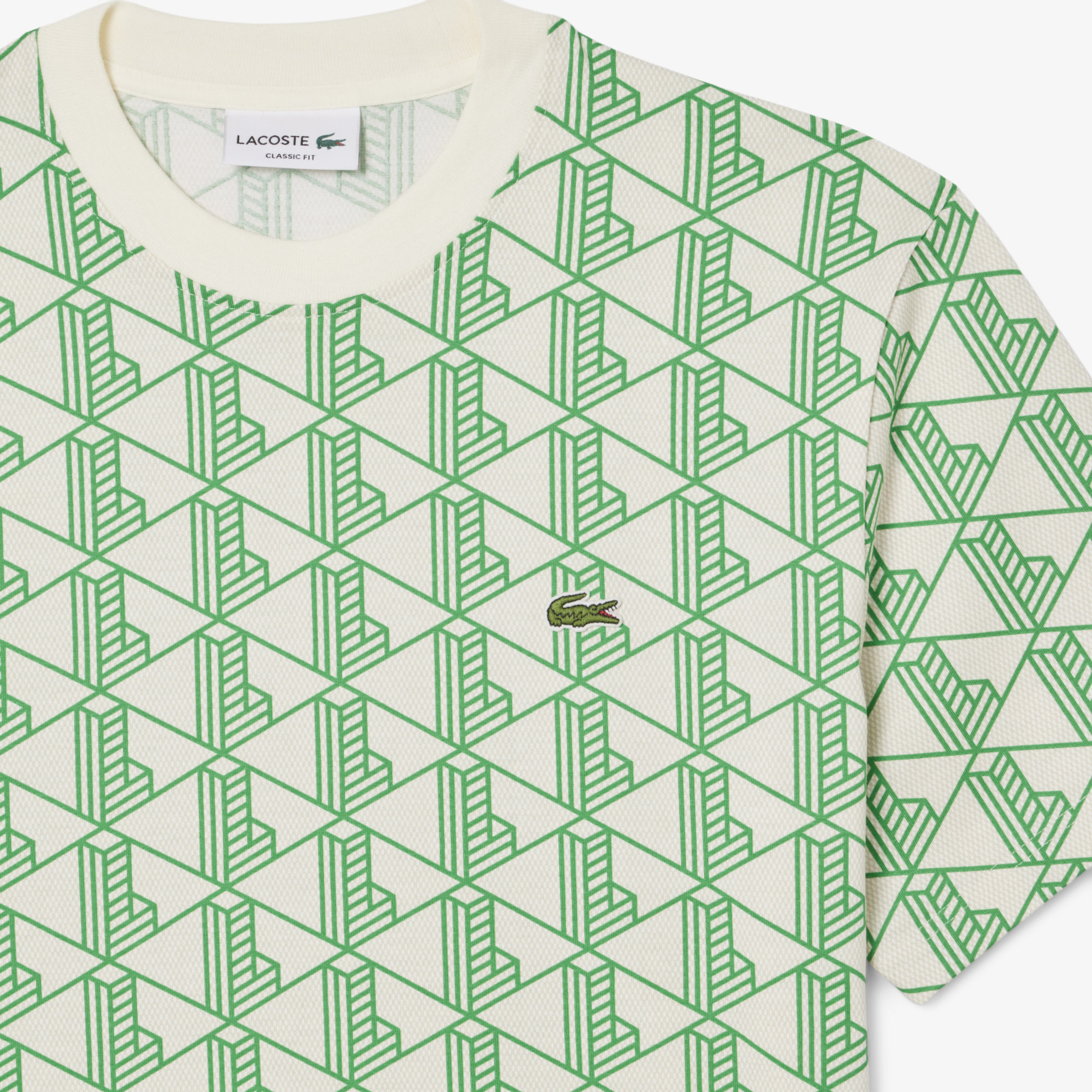 Lacoste Relaxed Fit Monogram Erkek Yeşil T-Shirt