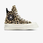 Converse Chuck 70 Leopard Print De Luxe Squared Unisex Siyah Platform Sneaker