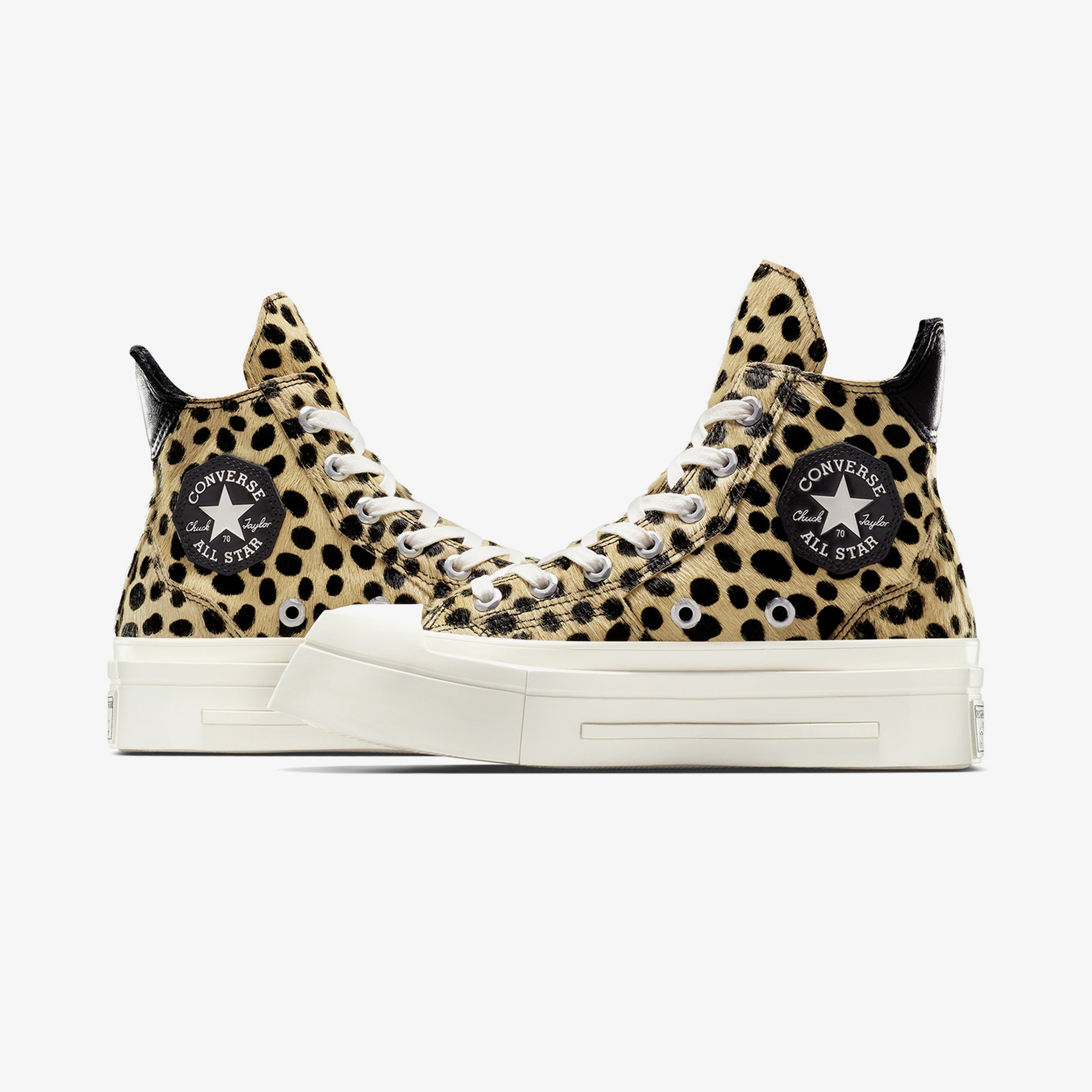 Converse Chuck 70 Leopard Print De Luxe Squared Unisex Siyah Platform Sneaker