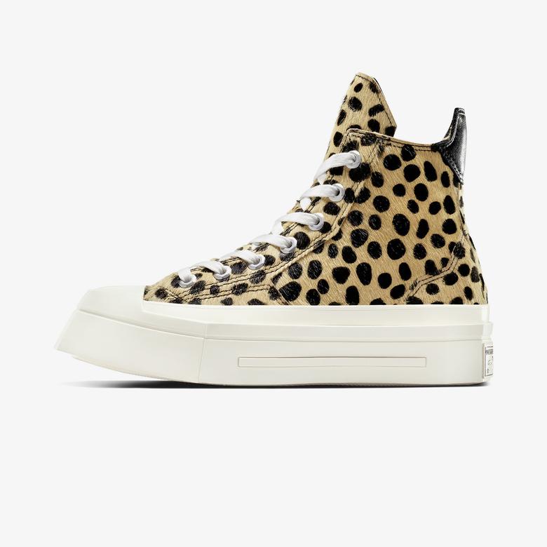 Converse Chuck 70 Leopard Print De Luxe Squared Unisex Siyah Platform Sneaker