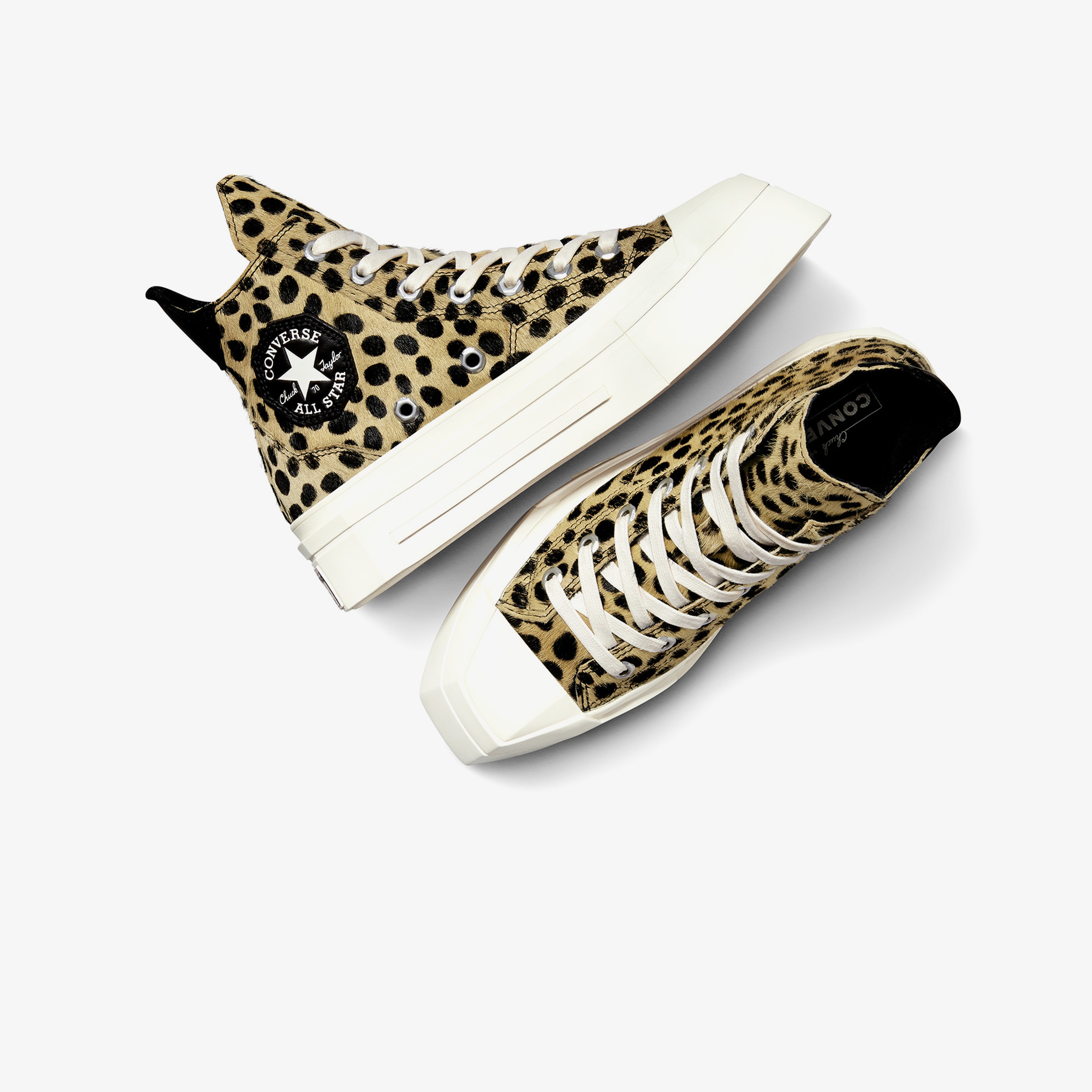 Converse Chuck 70 Leopard Print De Luxe Squared Unisex Siyah Platform Sneaker