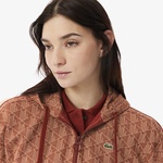 Lacoste Classic Fit Monogram Kadın Kahverengi Sweatshirt