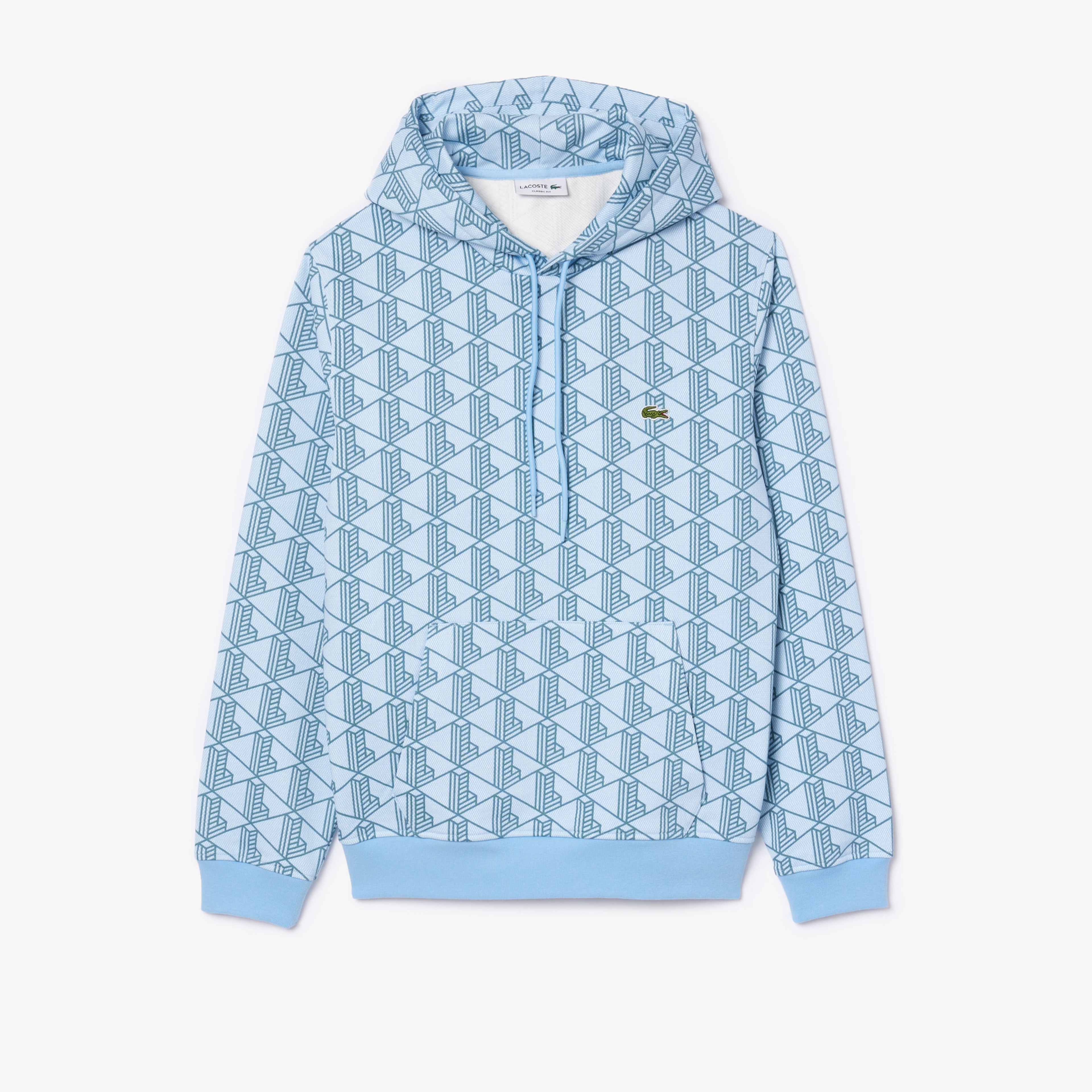 Lacoste Relaxed Fit Monogram Erkek Mavi Sweatshirt