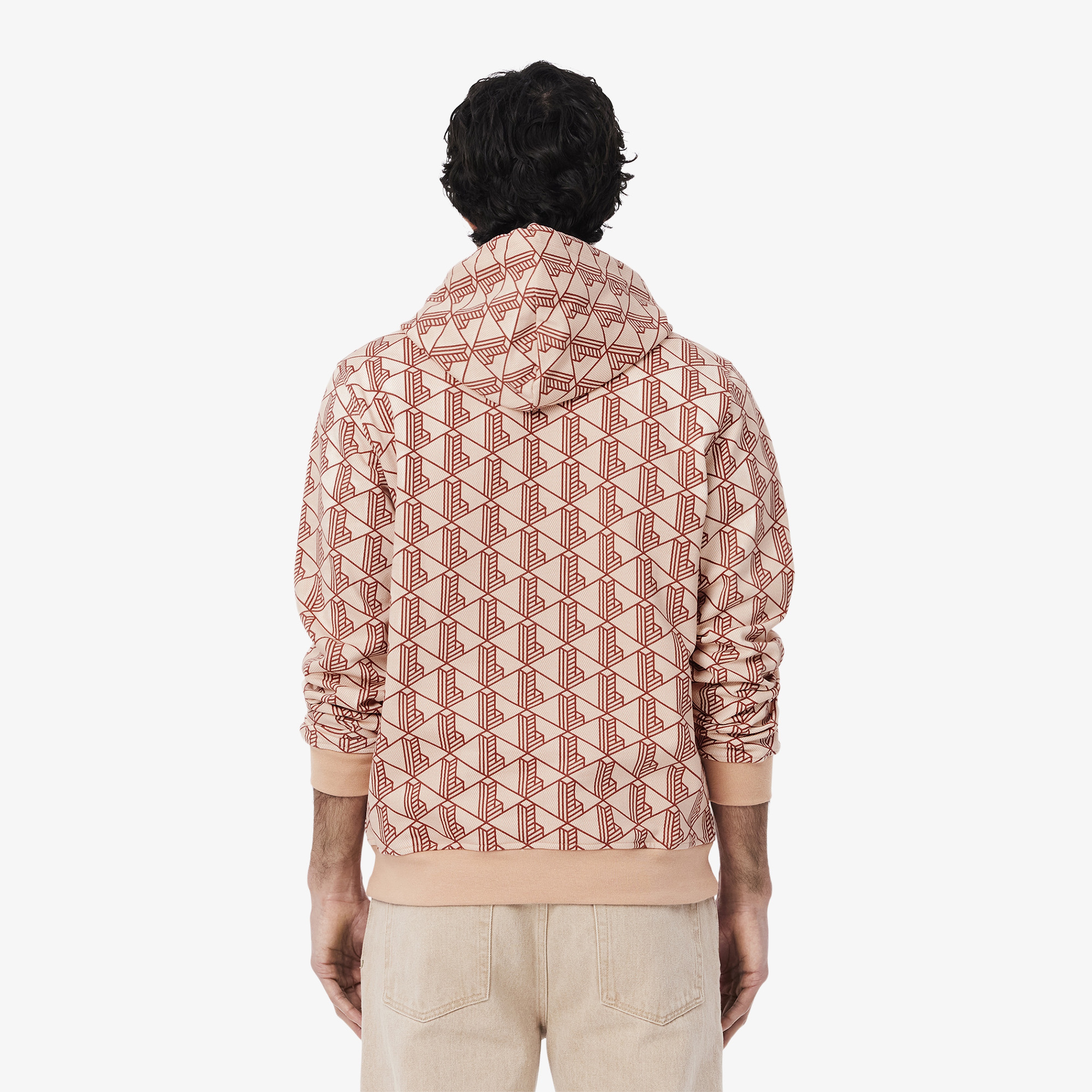 Lacoste Relaxed Fit Monogram Erkek Kahverengi Sweatshirt