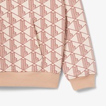 Lacoste Relaxed Fit Monogram Erkek Kahverengi Sweatshirt