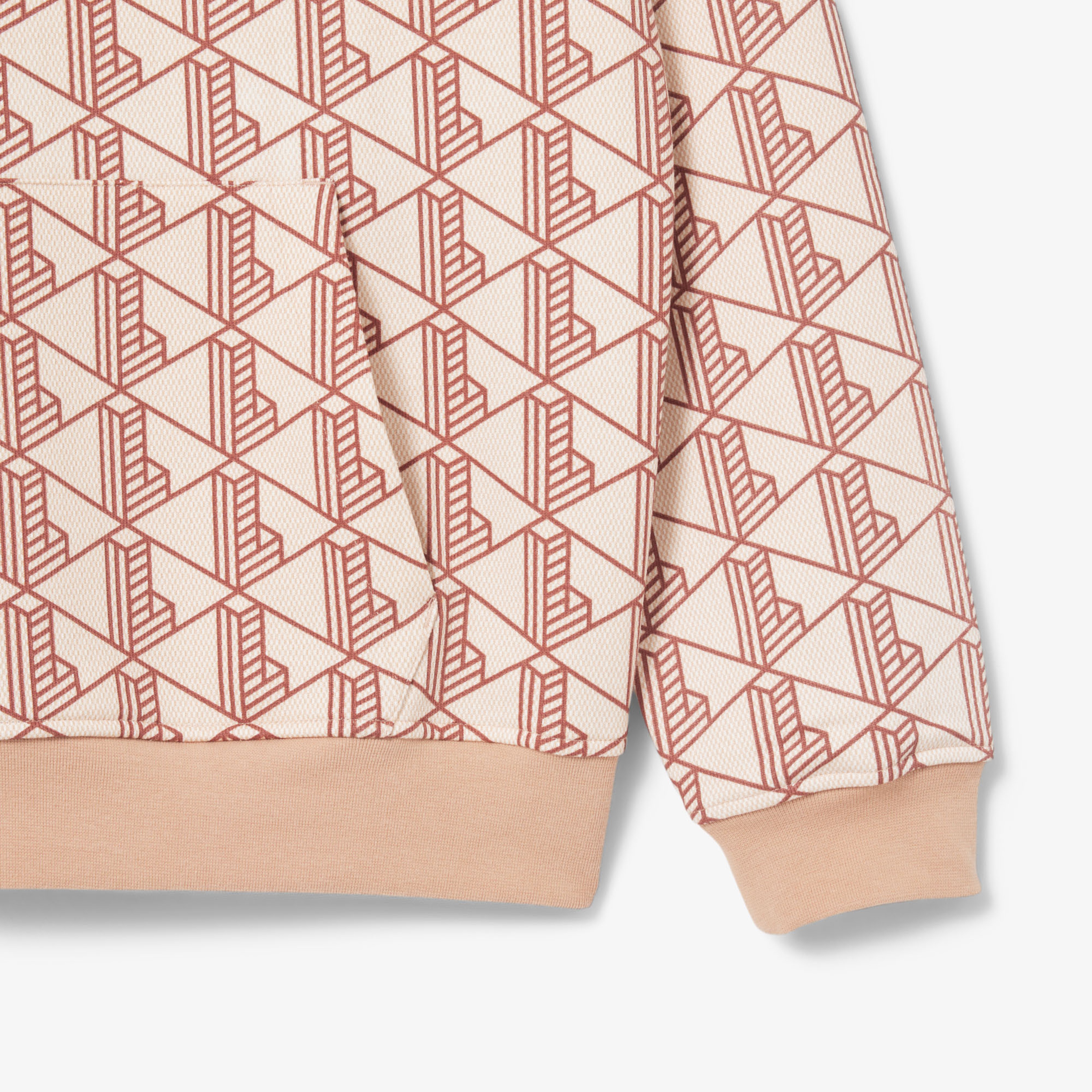 Lacoste Relaxed Fit Monogram Erkek Kahverengi Sweatshirt