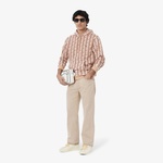 Lacoste Relaxed Fit Monogram Erkek Kahverengi Sweatshirt