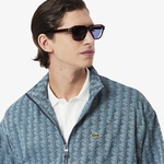 Lacoste Relaxed Fit Monogram Erkek Mavi Ceket