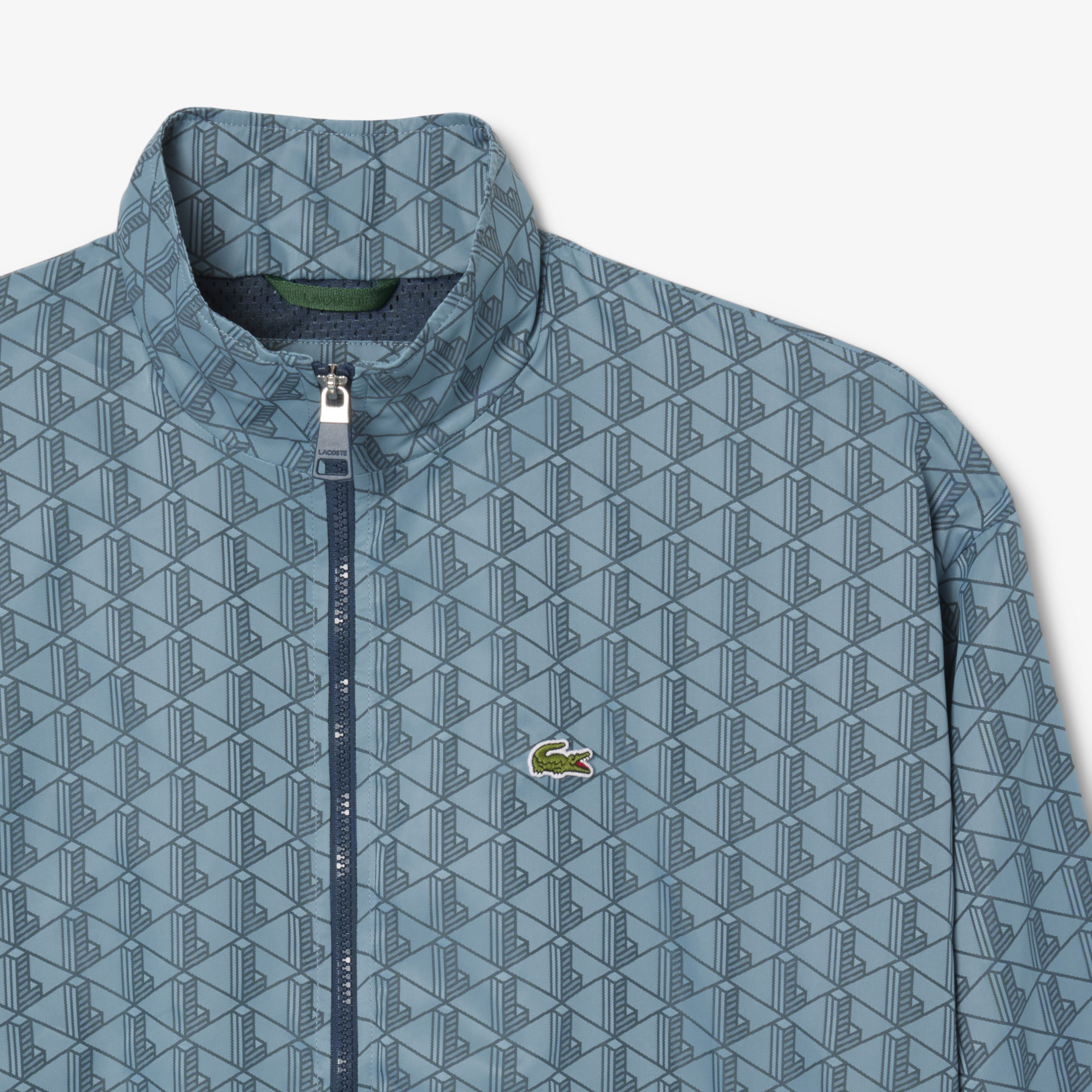 Lacoste Relaxed Fit Monogram Erkek Mavi Ceket