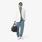 Lacoste Relaxed Fit Monogram Erkek Mavi Ceket