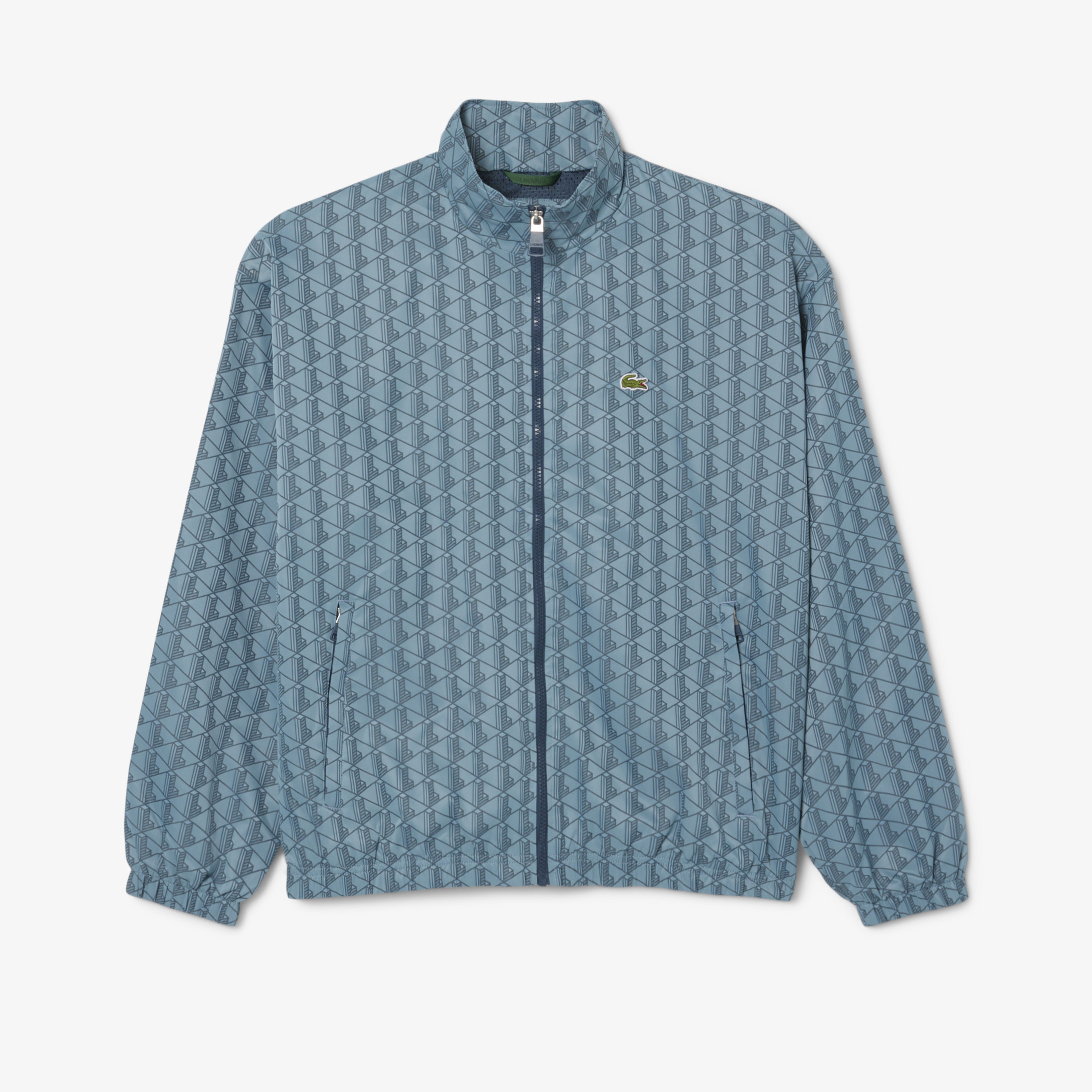 Lacoste Relaxed Fit Monogram Erkek Mavi Ceket