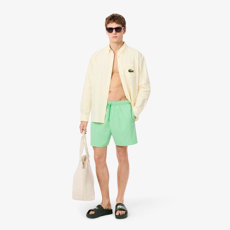 Lacoste Mid Length Monocrome Erkek Yeşil Mayo