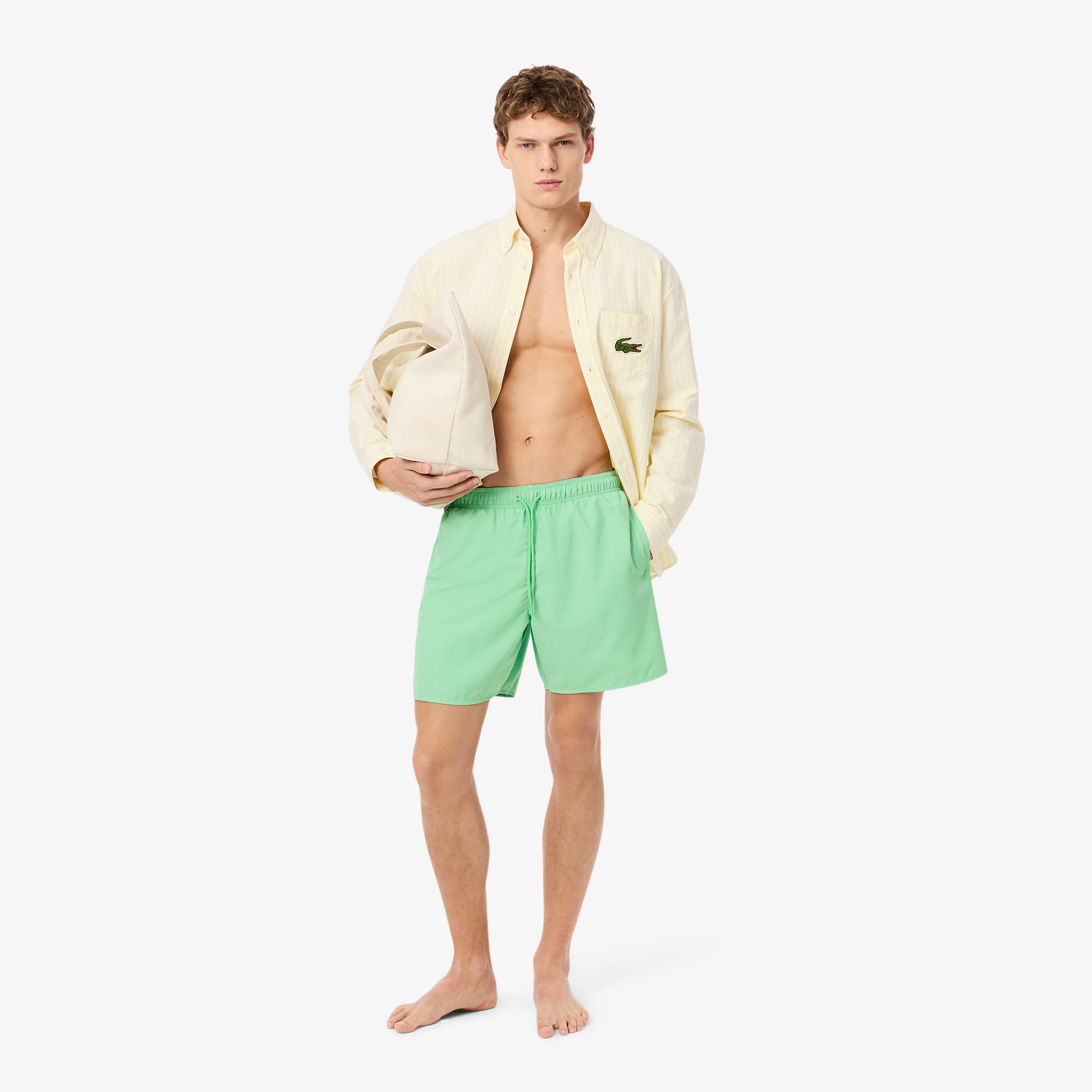 Lacoste Mid Length Monocrome Erkek Yeşil Mayo