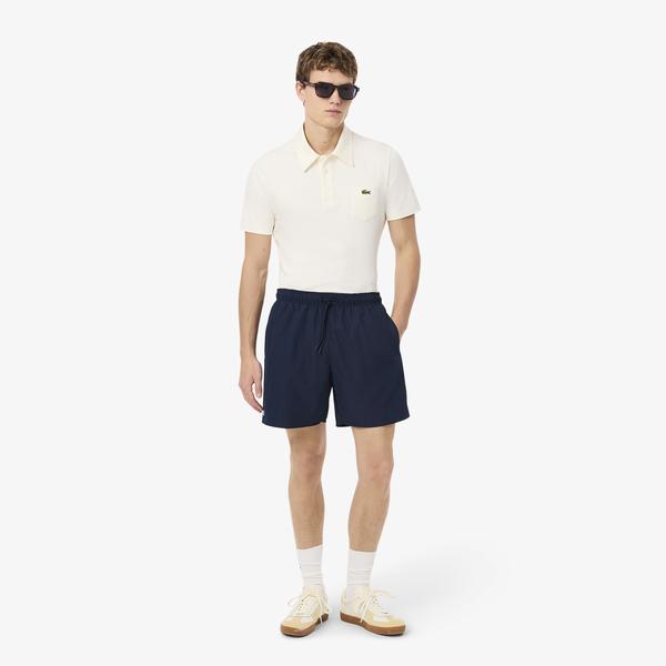 Lacoste Mid Length Monocrome Erkek Lacivert Mayo