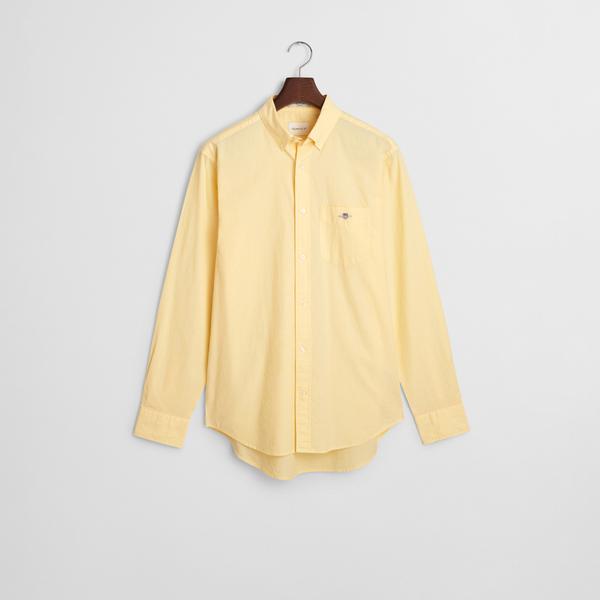 GANT Erkek Sarı Regular Fit Düğmeli Yaka Poplin Gömlek