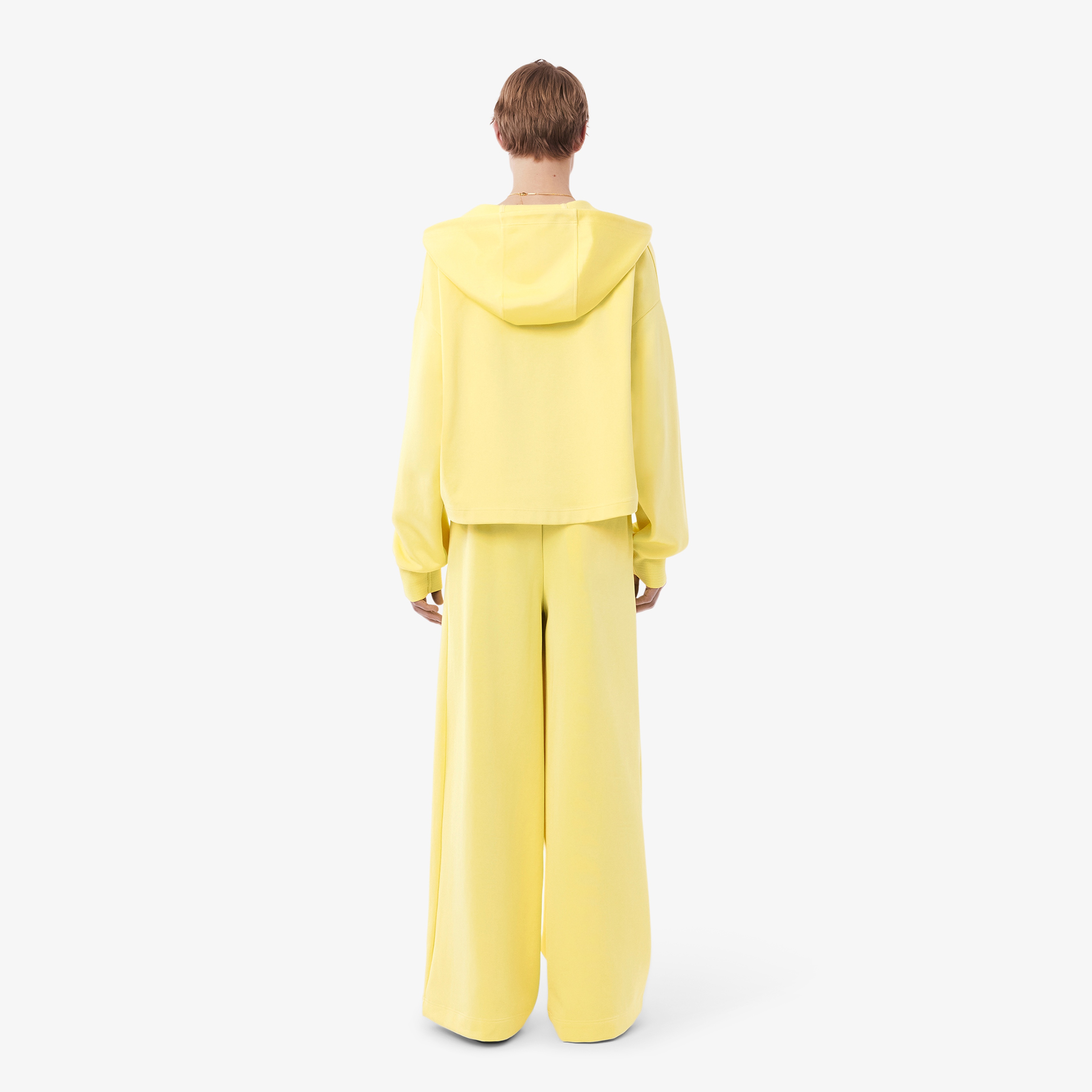 SS25 RUNWAY Erkek Oversize Fit Saten Sarı Eşofman Altı