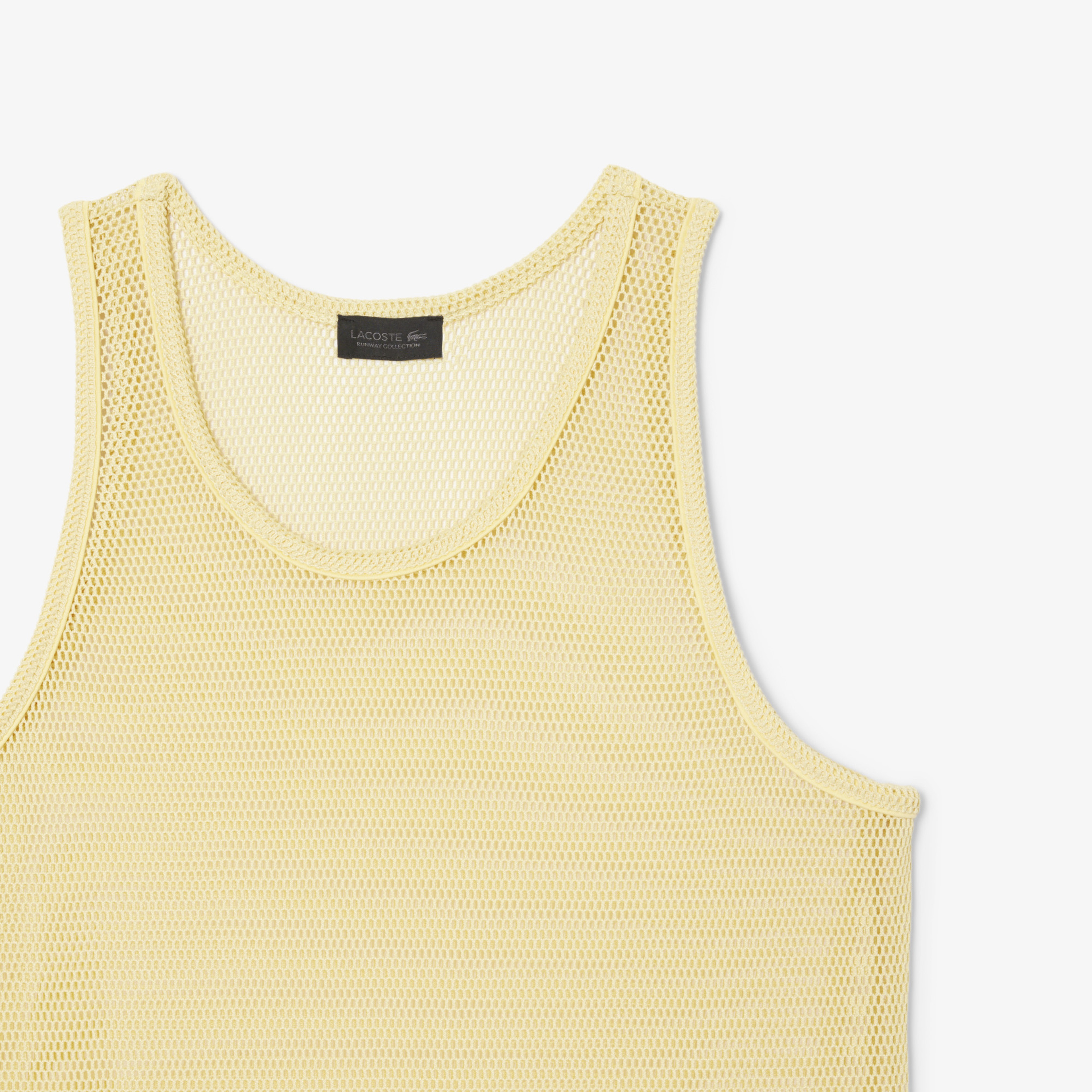 SS25 RUNWAY Erkek Slim Fit Kolsuz Bisiklet Yaka Sarı T-Shirt