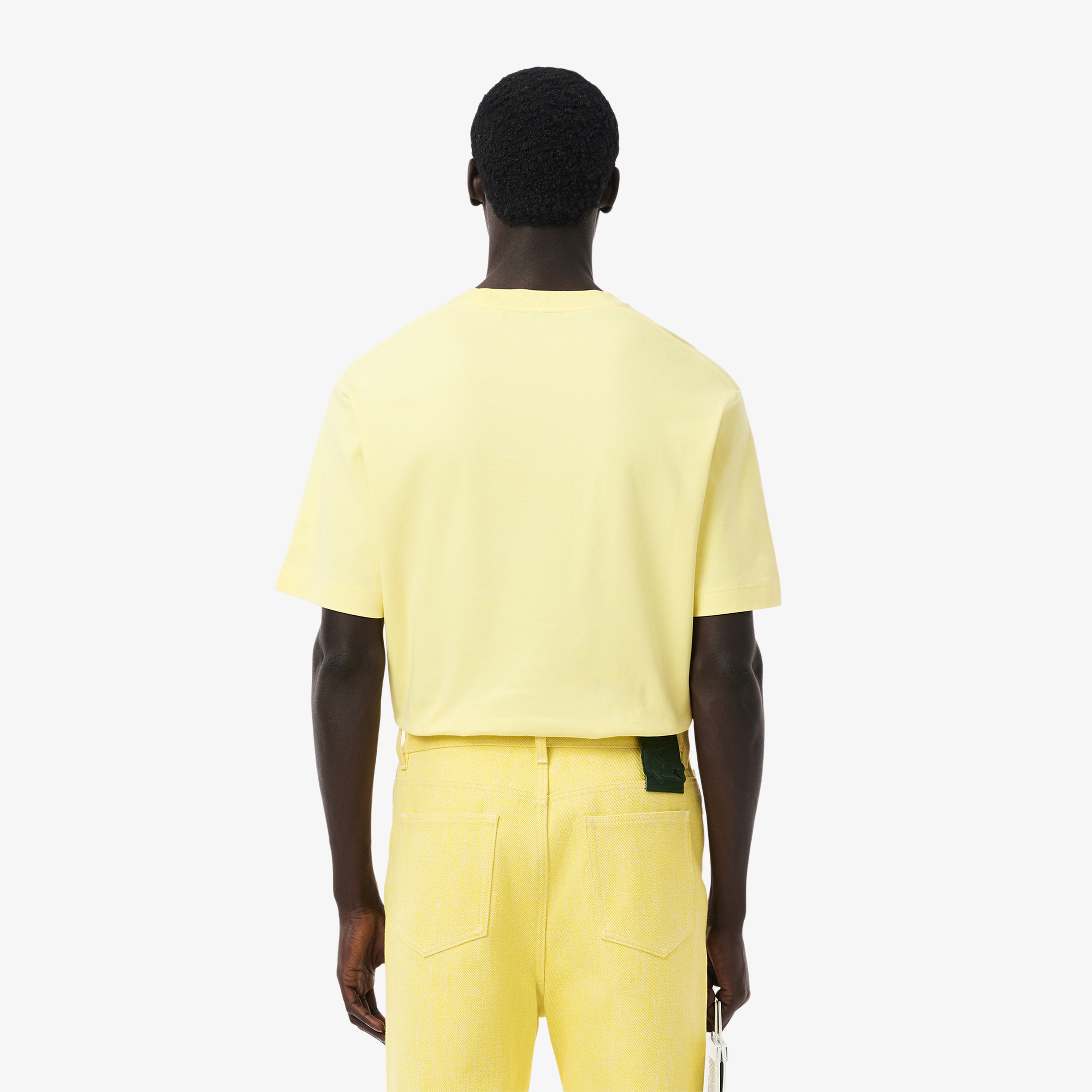 SS25 RUNWAY Erkek Oversize Fit Bisiklet Yaka Sarı T-Shirt