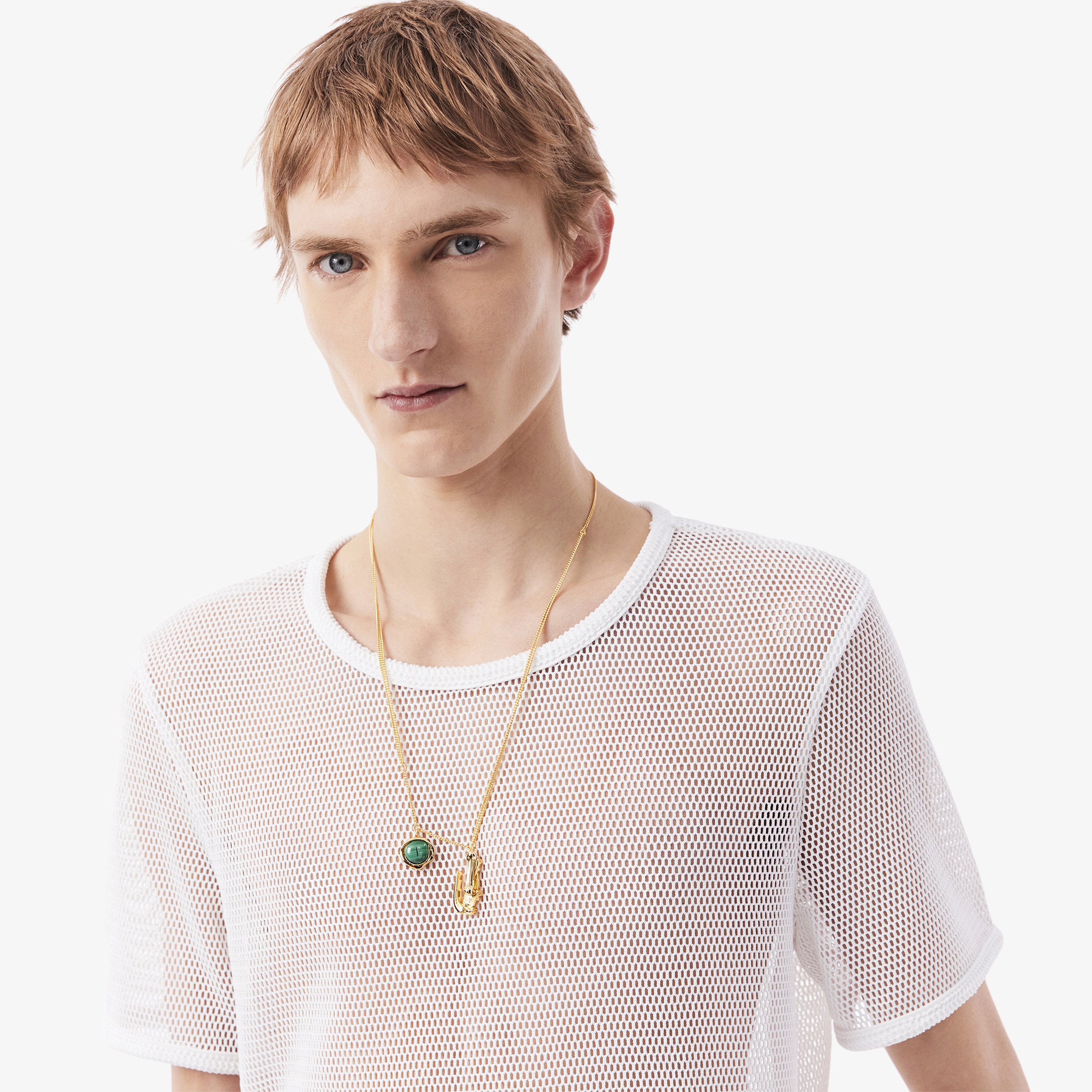 SS25 RUNWAY Erkek Slim Fit Bisiklet Yaka Beyaz T-Shirt