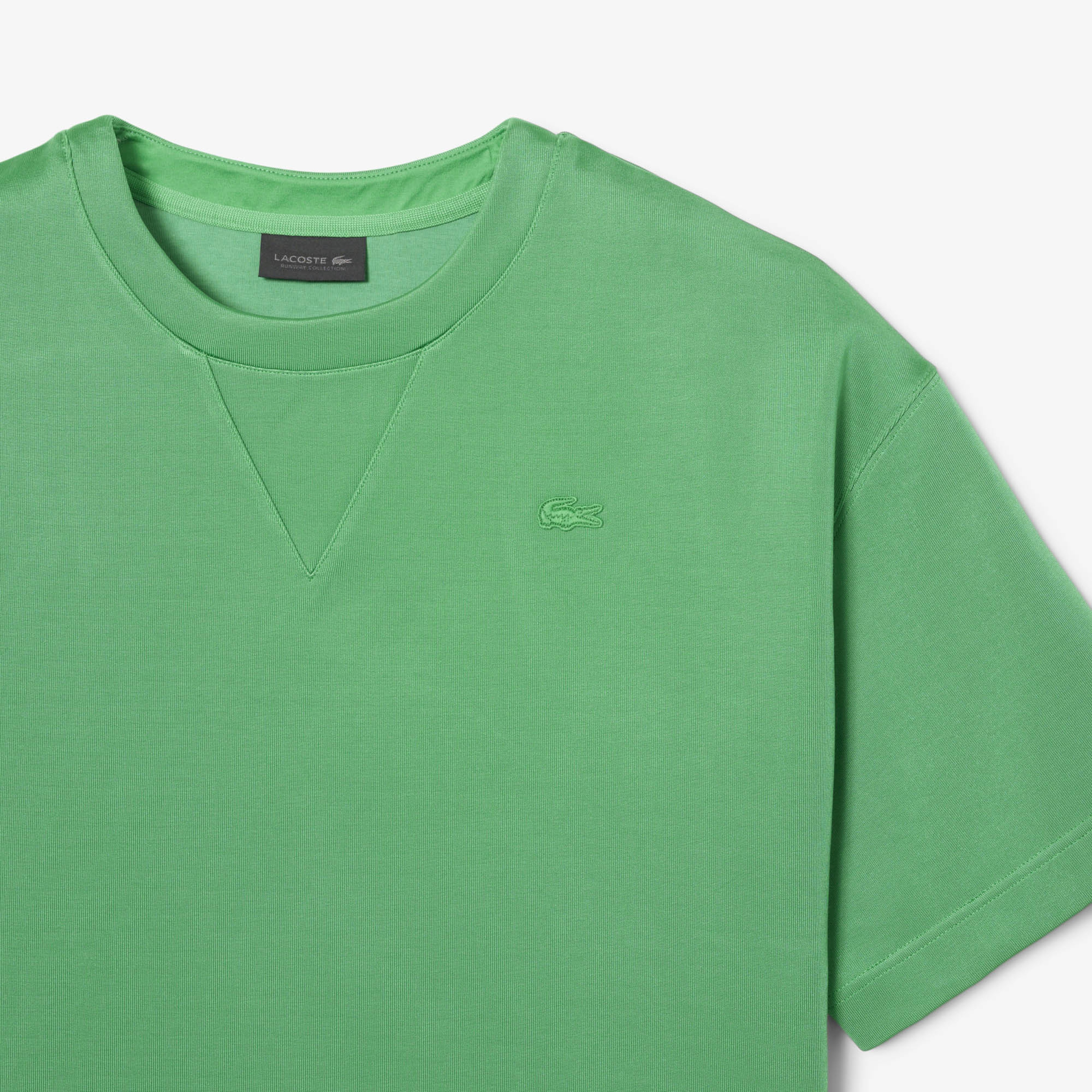 SS25 RUNWAY Erkek Oversize Fit Kısa Kollu Bisiklet Yaka Yeşil Sweatshirt