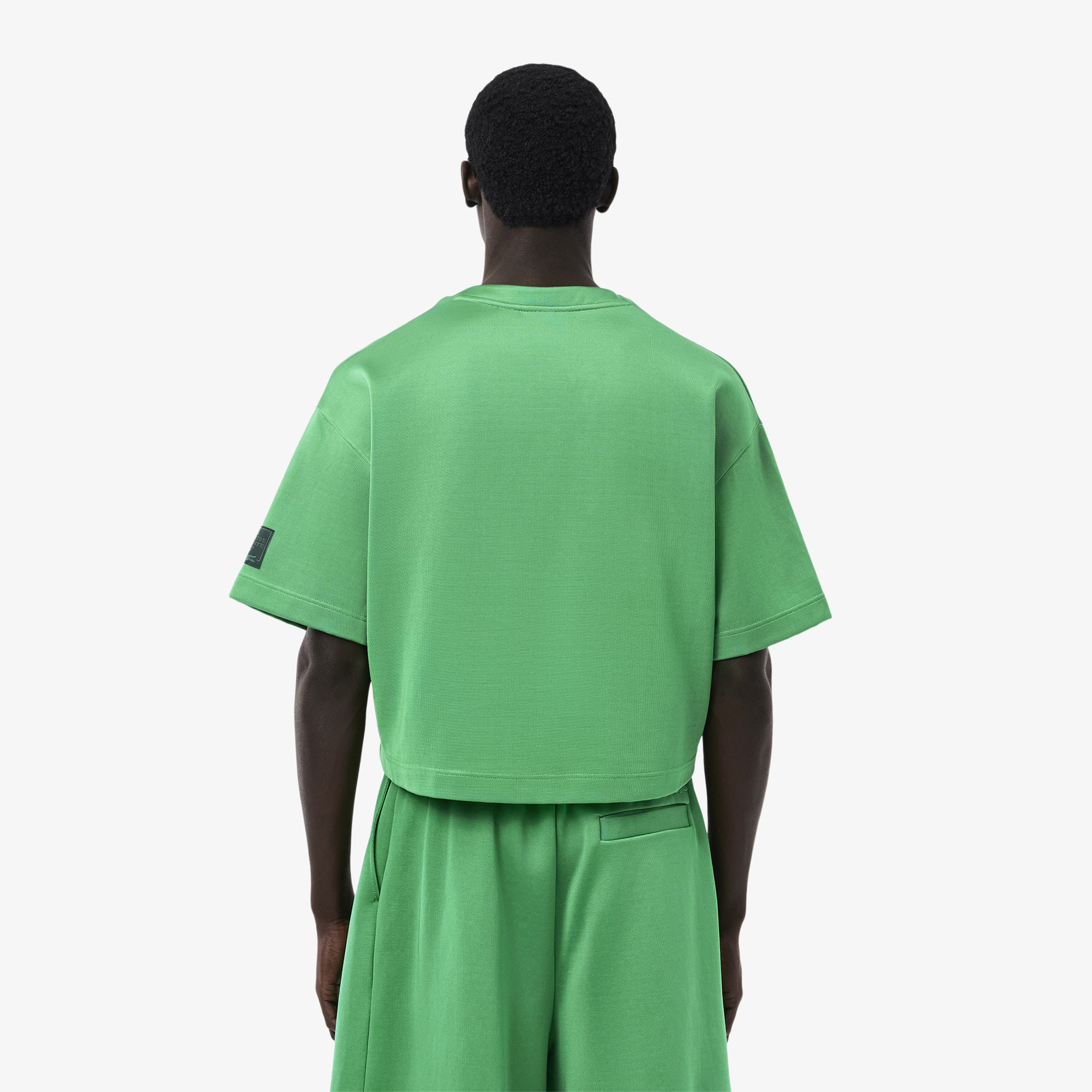 SS25 RUNWAY Erkek Oversize Fit Kısa Kollu Bisiklet Yaka Yeşil Sweatshirt