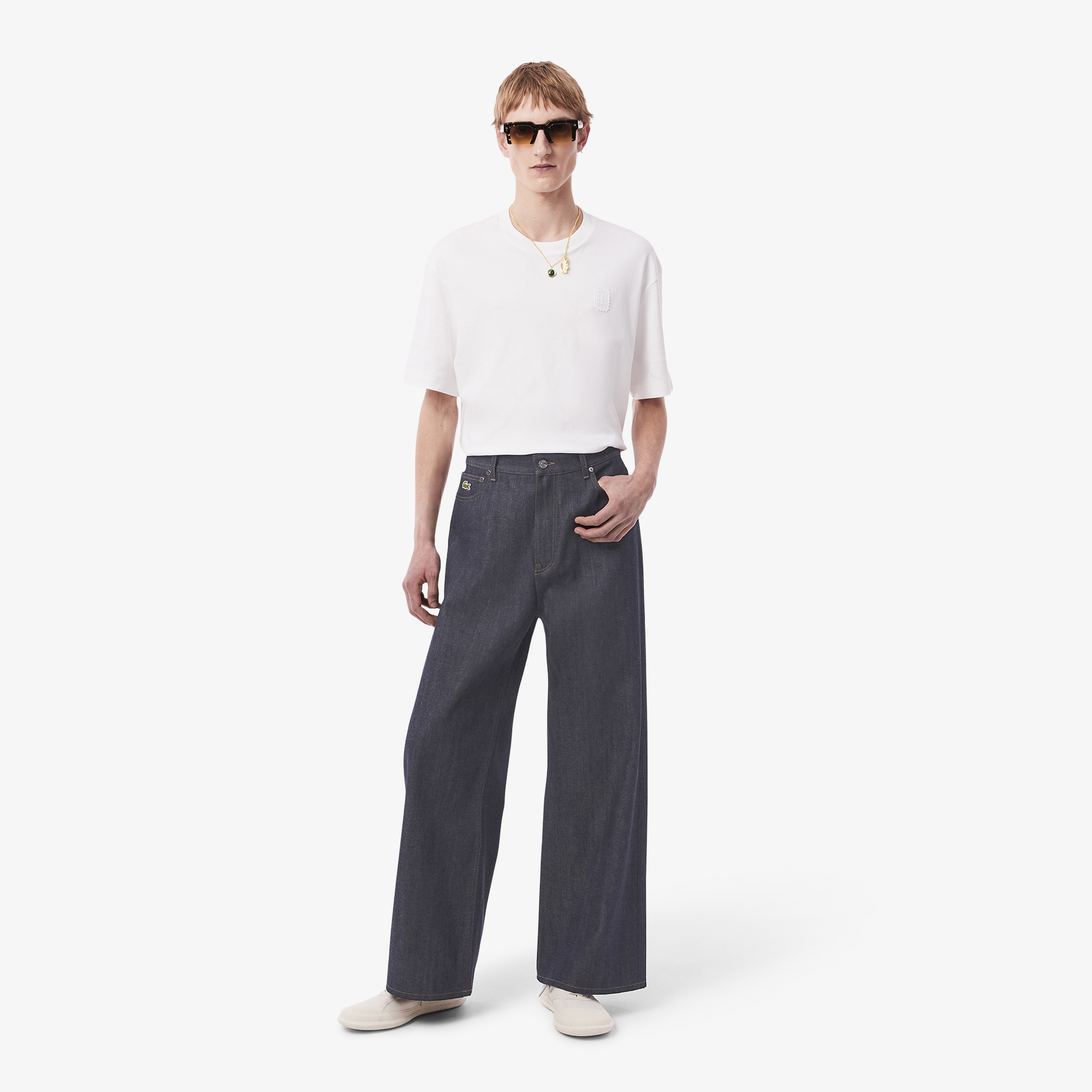 SS25 RUNWAY Erkek Wide Leg Mavi Jean Pantolon