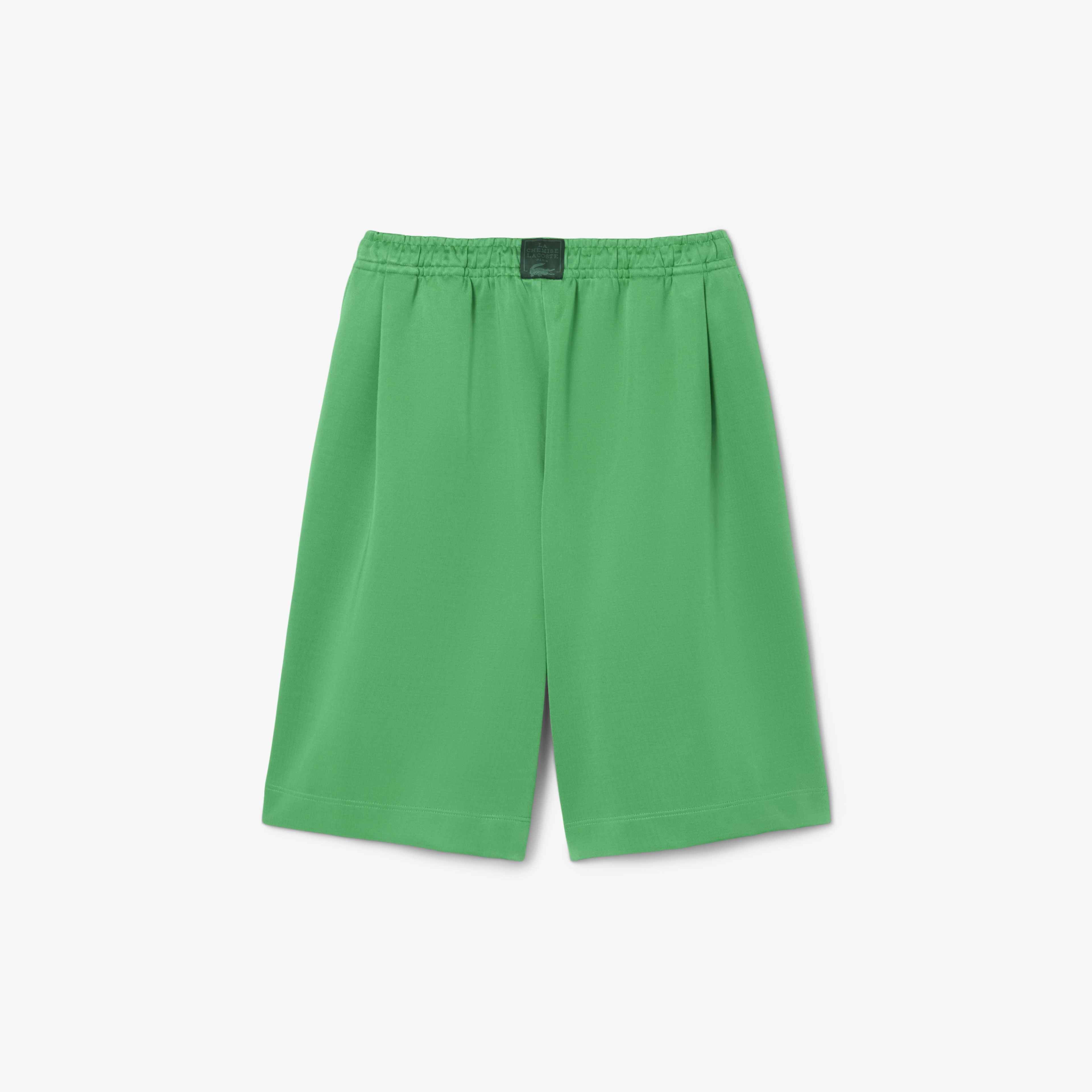 SS25 RUNWAY Kadın Oversize Fit Saten Yeşil Bermuda Şort