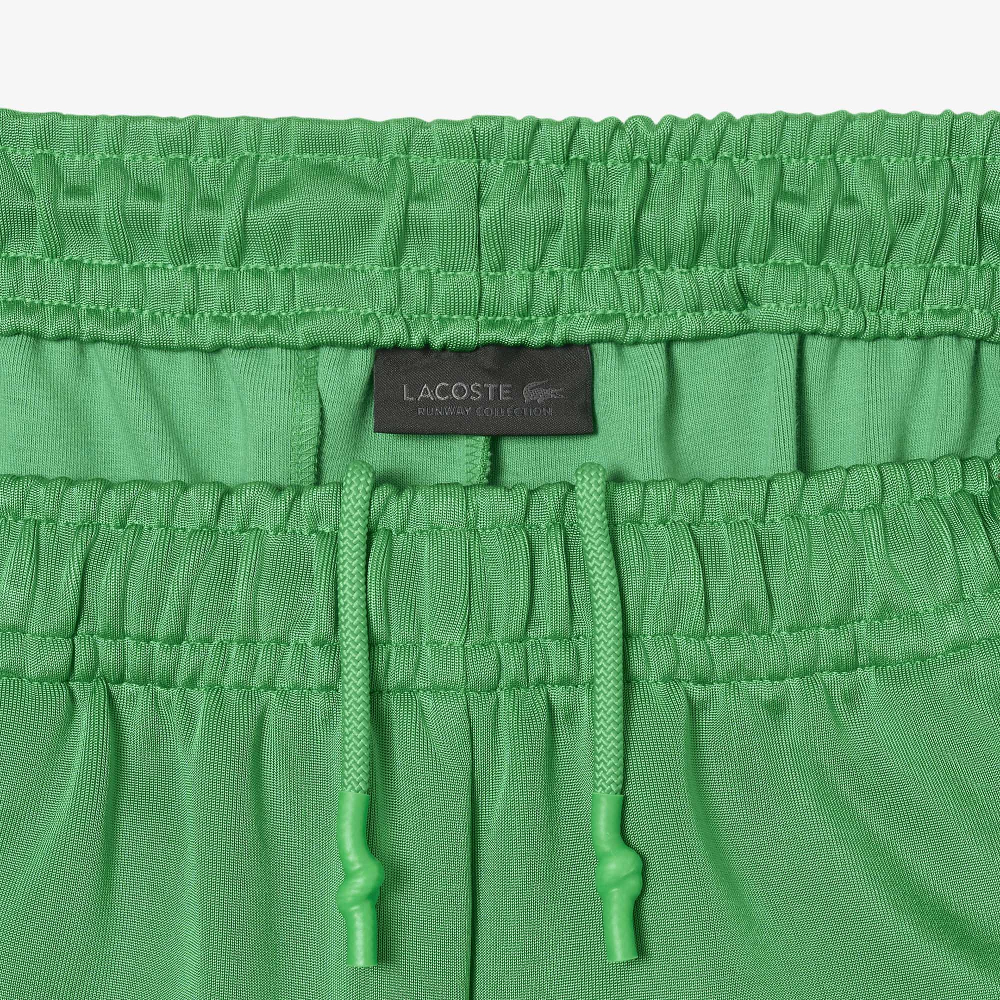 SS25 RUNWAY Erkek Oversize Fit Saten Yeşil Bermuda Şort