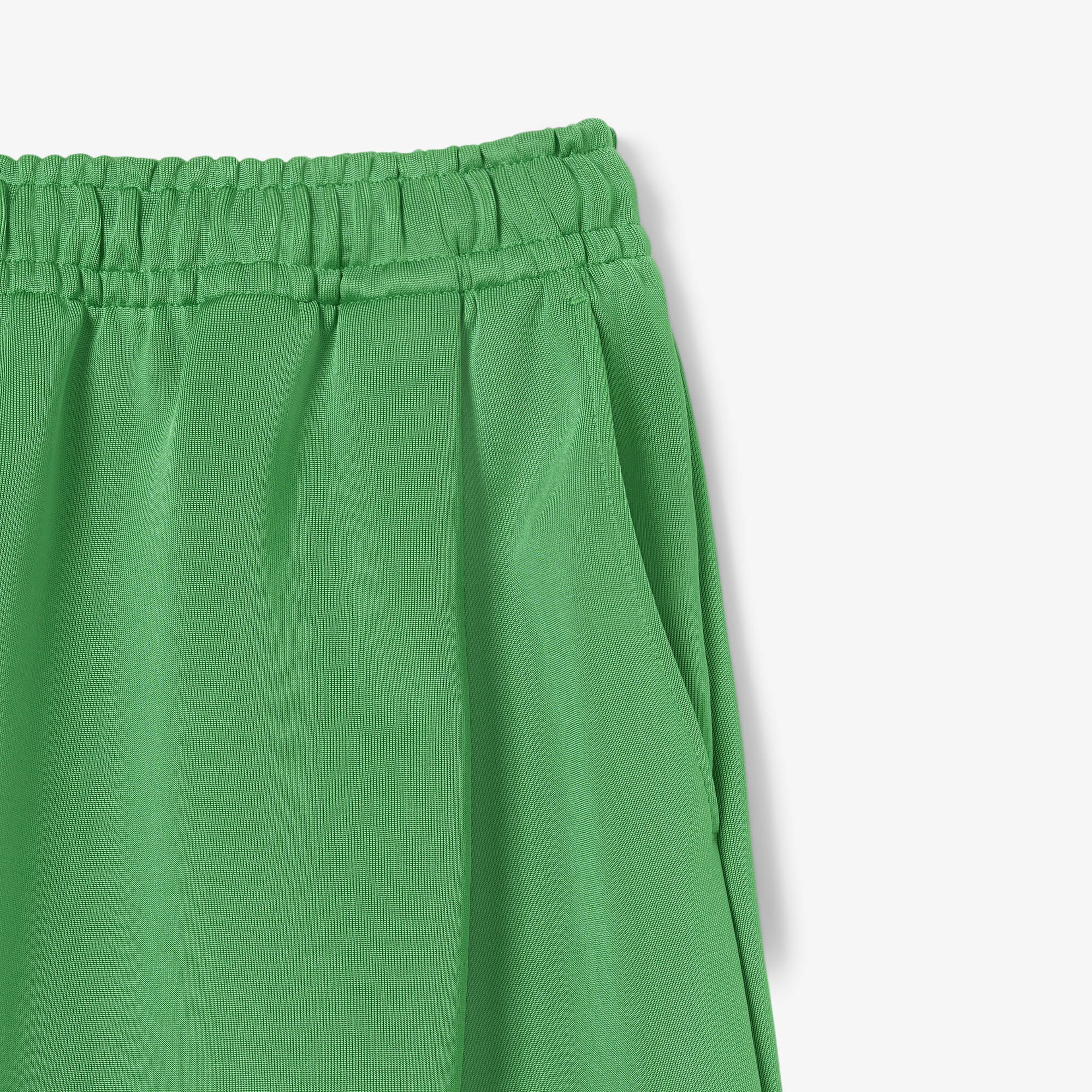 SS25 RUNWAY Erkek Oversize Fit Saten Yeşil Bermuda Şort