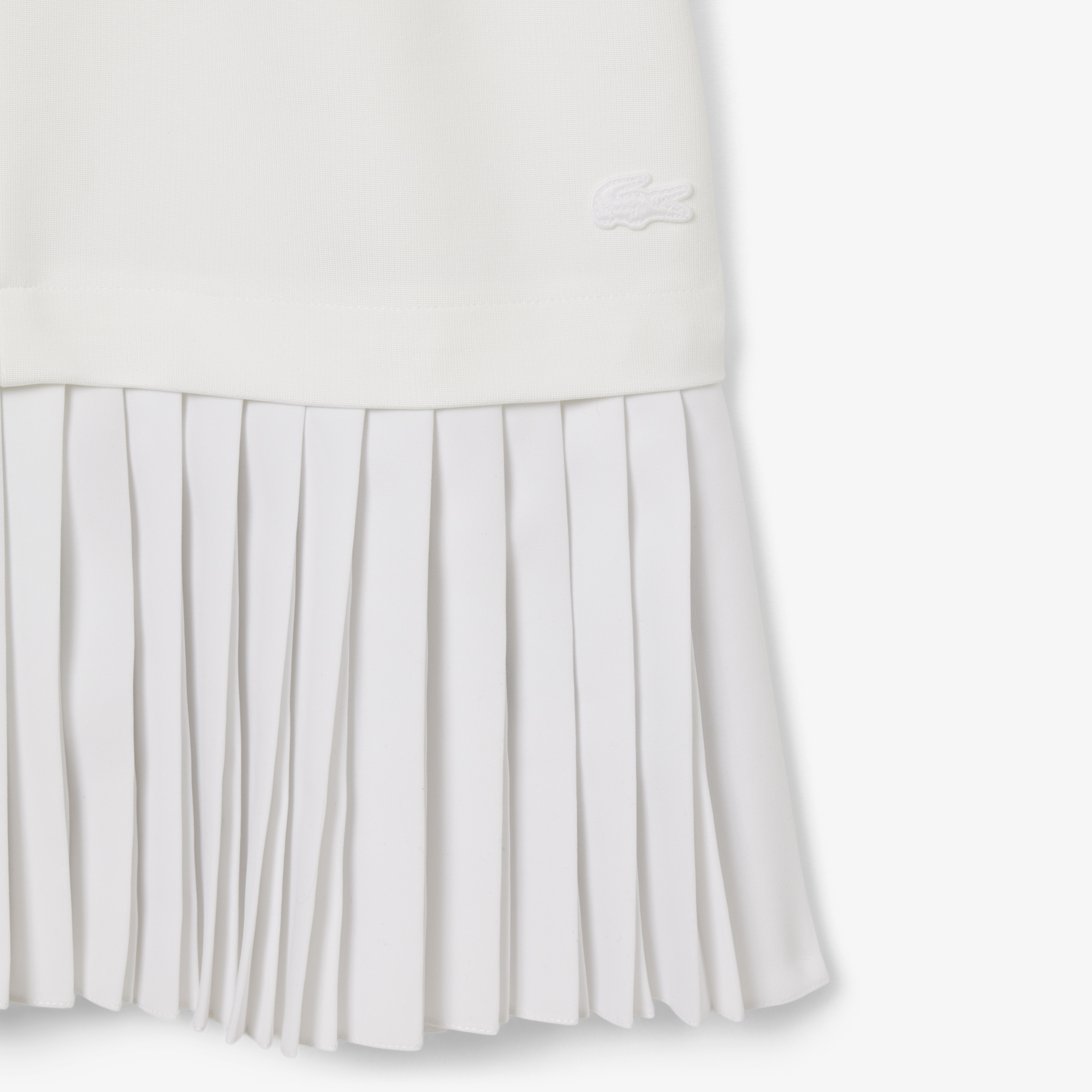 SS25 RUNWAY Kadın Slim Fit Kısa Kollu Polo Yaka Beyaz Elbise