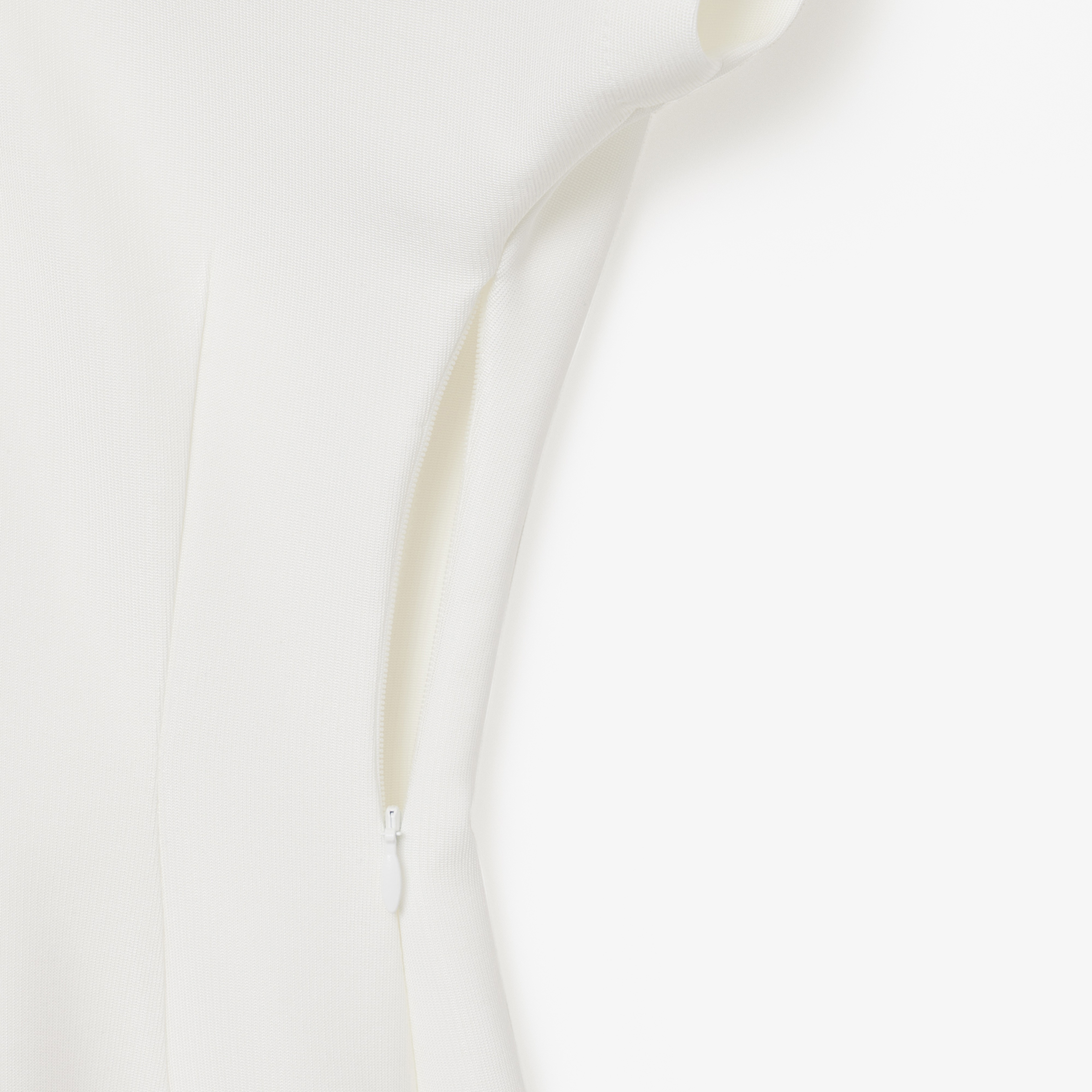 SS25 RUNWAY Kadın Slim Fit Kısa Kollu Polo Yaka Beyaz Elbise