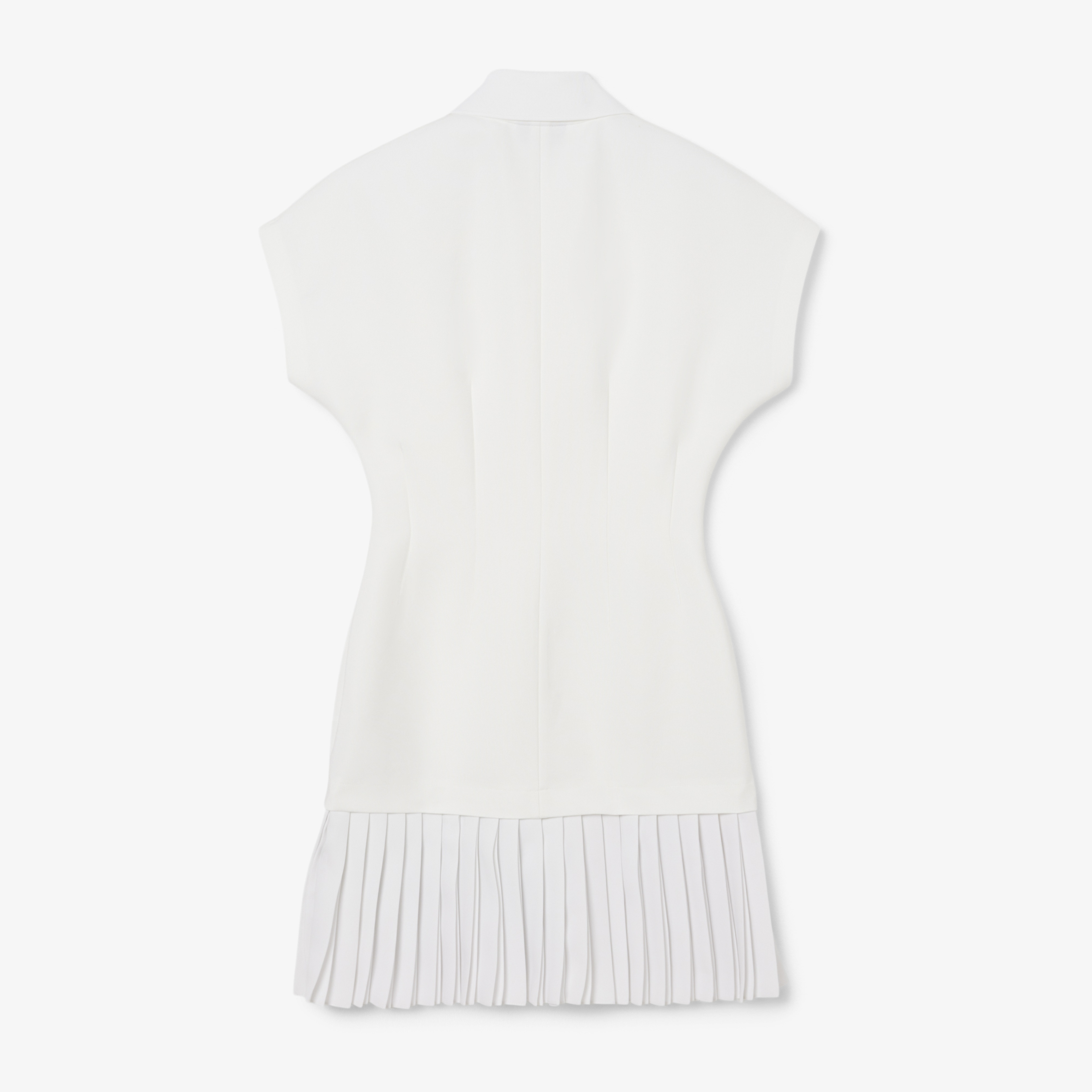 SS25 RUNWAY Kadın Slim Fit Kısa Kollu Polo Yaka Beyaz Elbise