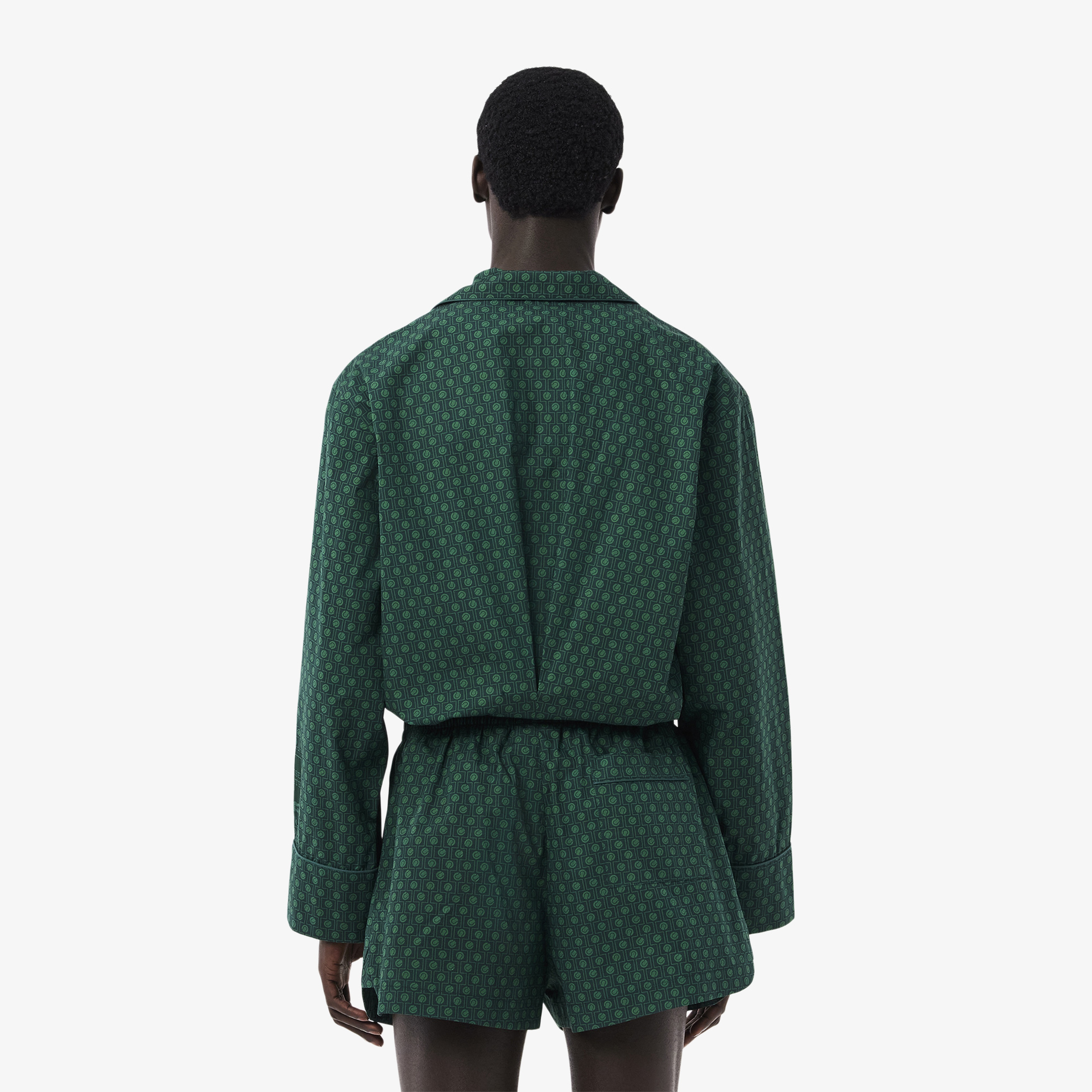 SS25 RUNWAY Erkek Desenli Yeşil Gömlek