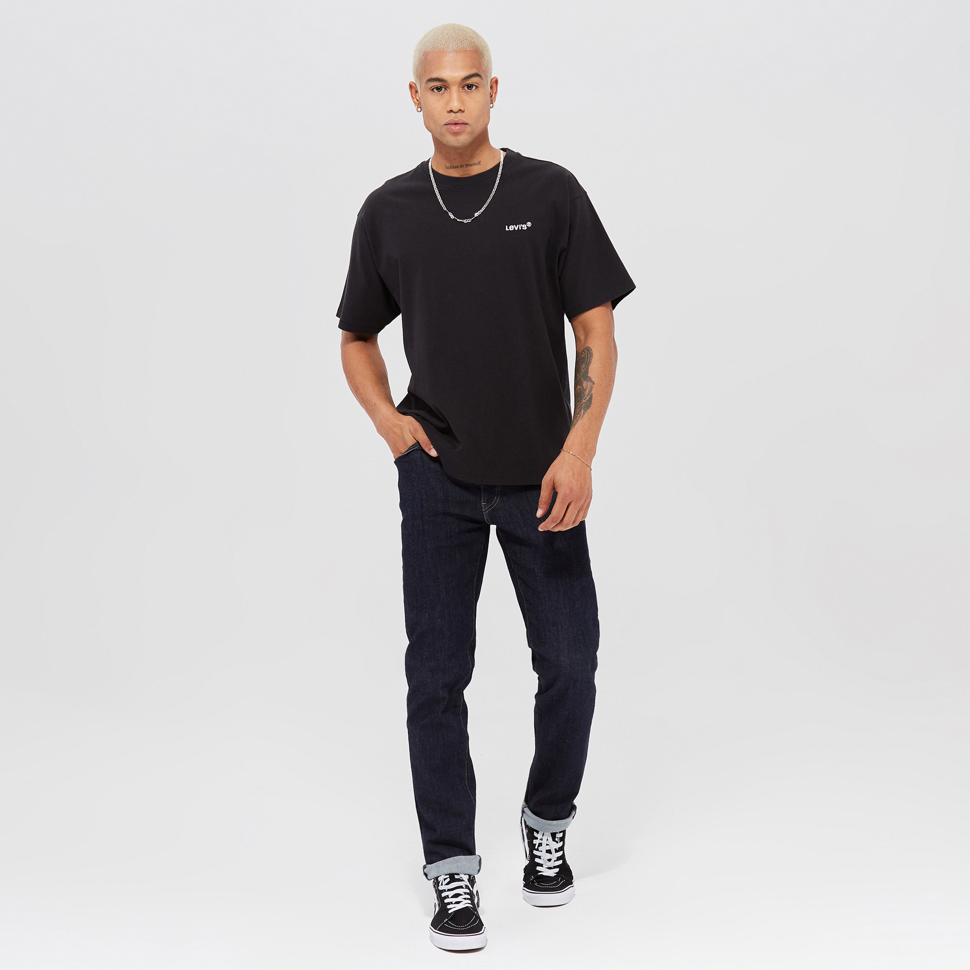 Levi's Red Tab Vintage Light Mist Heather Erkek Siyah T-Shirt