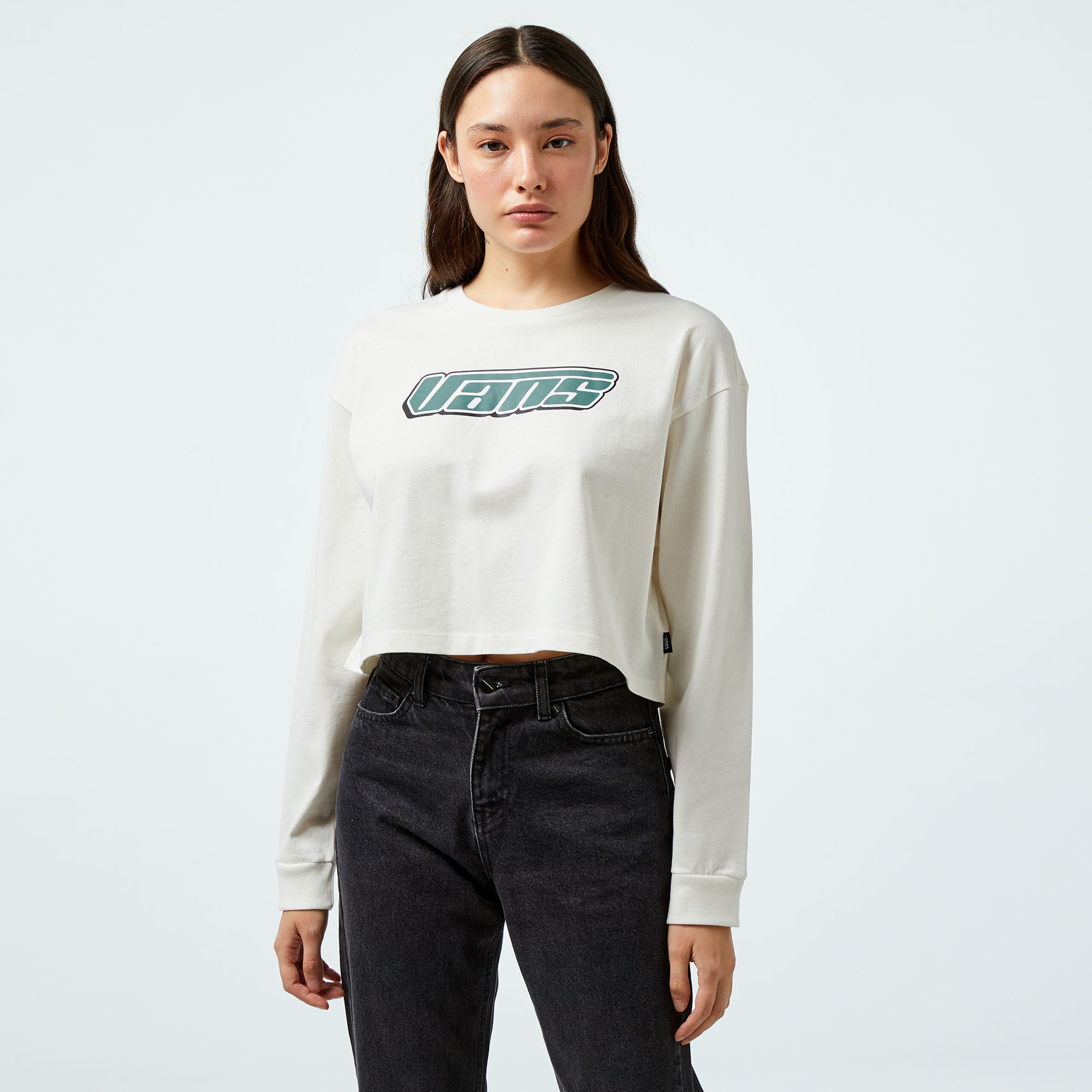 Vans Retro V Ls Relax Crop Kadın Siyah T-Shirt