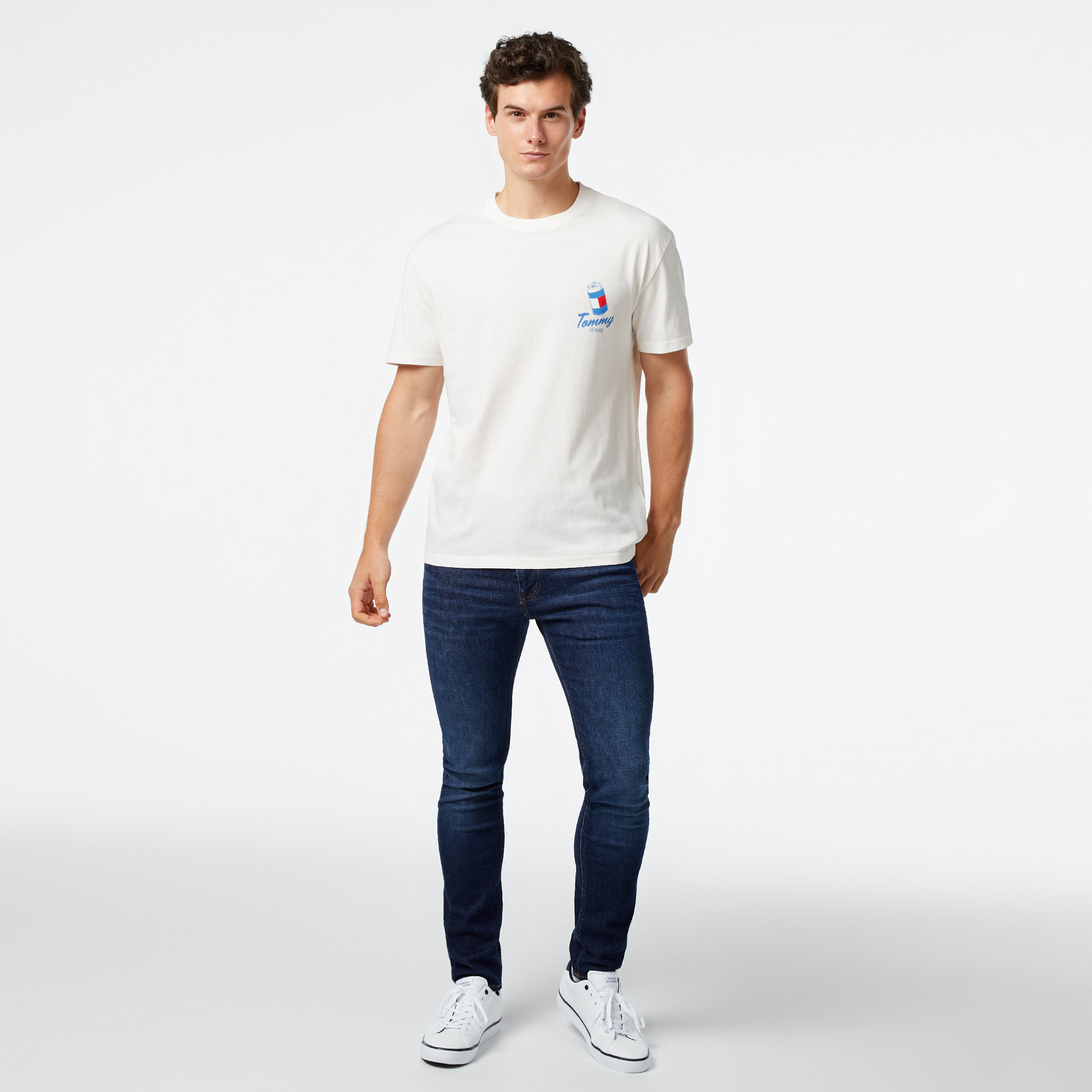 Tommy Jeans Erkek Beyaz T-Shirt