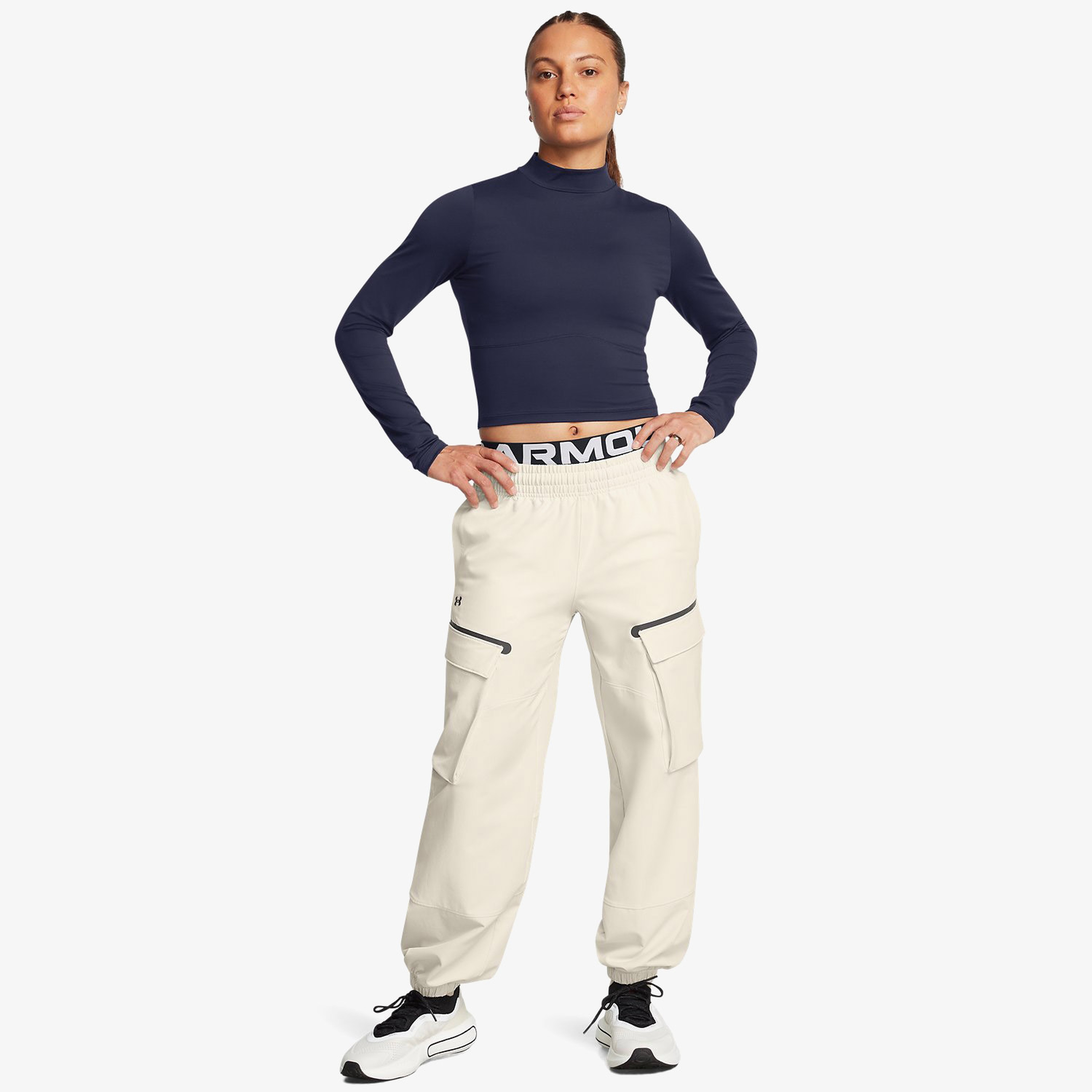 Under Armour Meridian Mock Kadın Lacivert Uzun Kollu T-Shirt