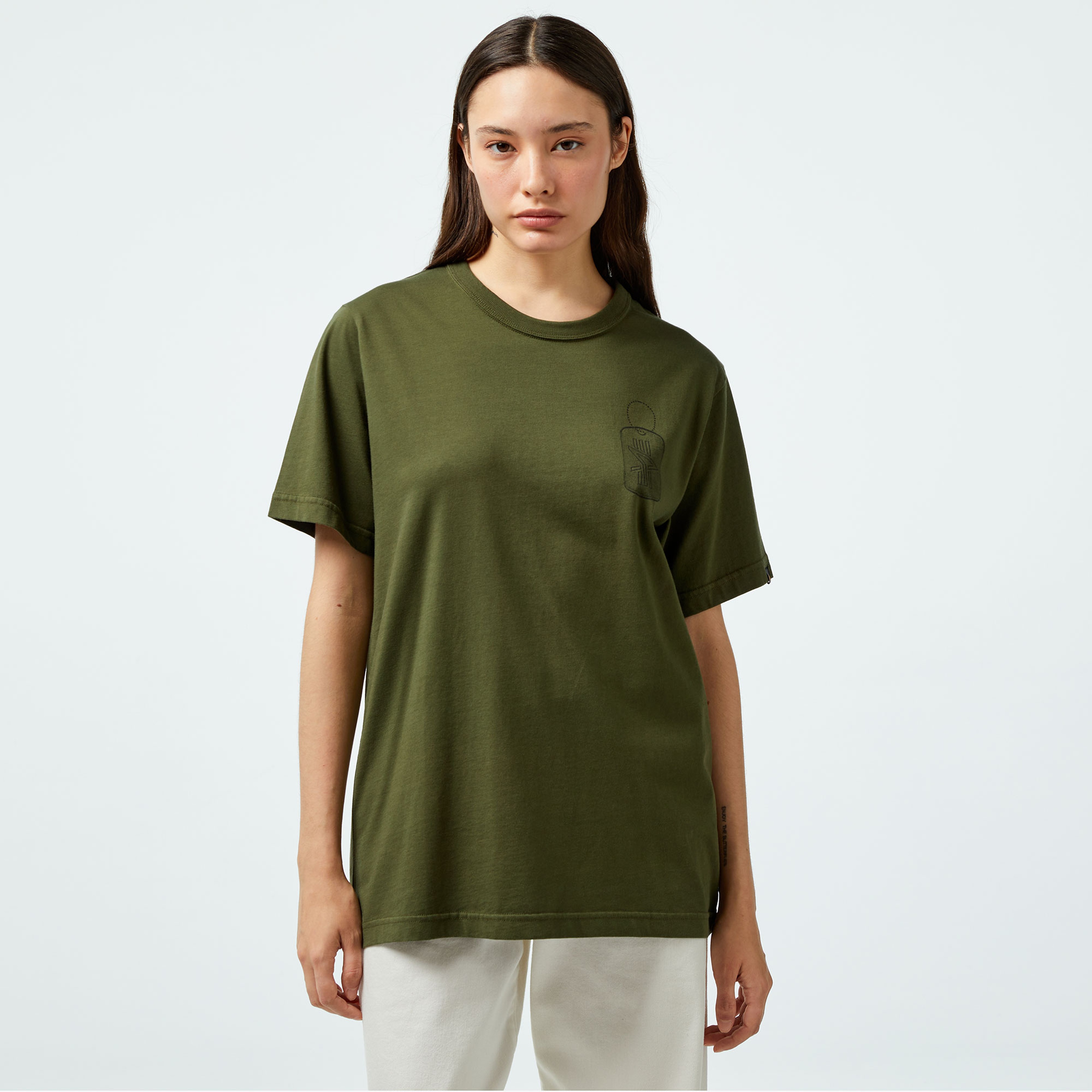 Alpha Industries Alpha Dog Tag Unisex Yeşil T-Shirt